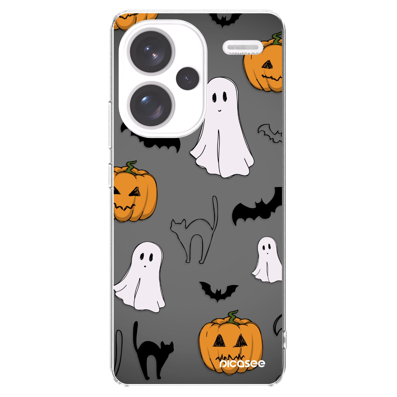 Picasee silikónový prehľadný obal pre Xiaomi Redmi Note 13 Pro+ 5G - Spooky crew