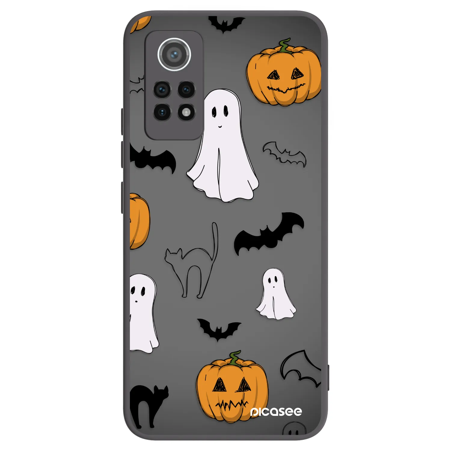 Picasee silikónový čierny obal pre Xiaomi Redmi Note 12 Pro 4G - Spooky crew