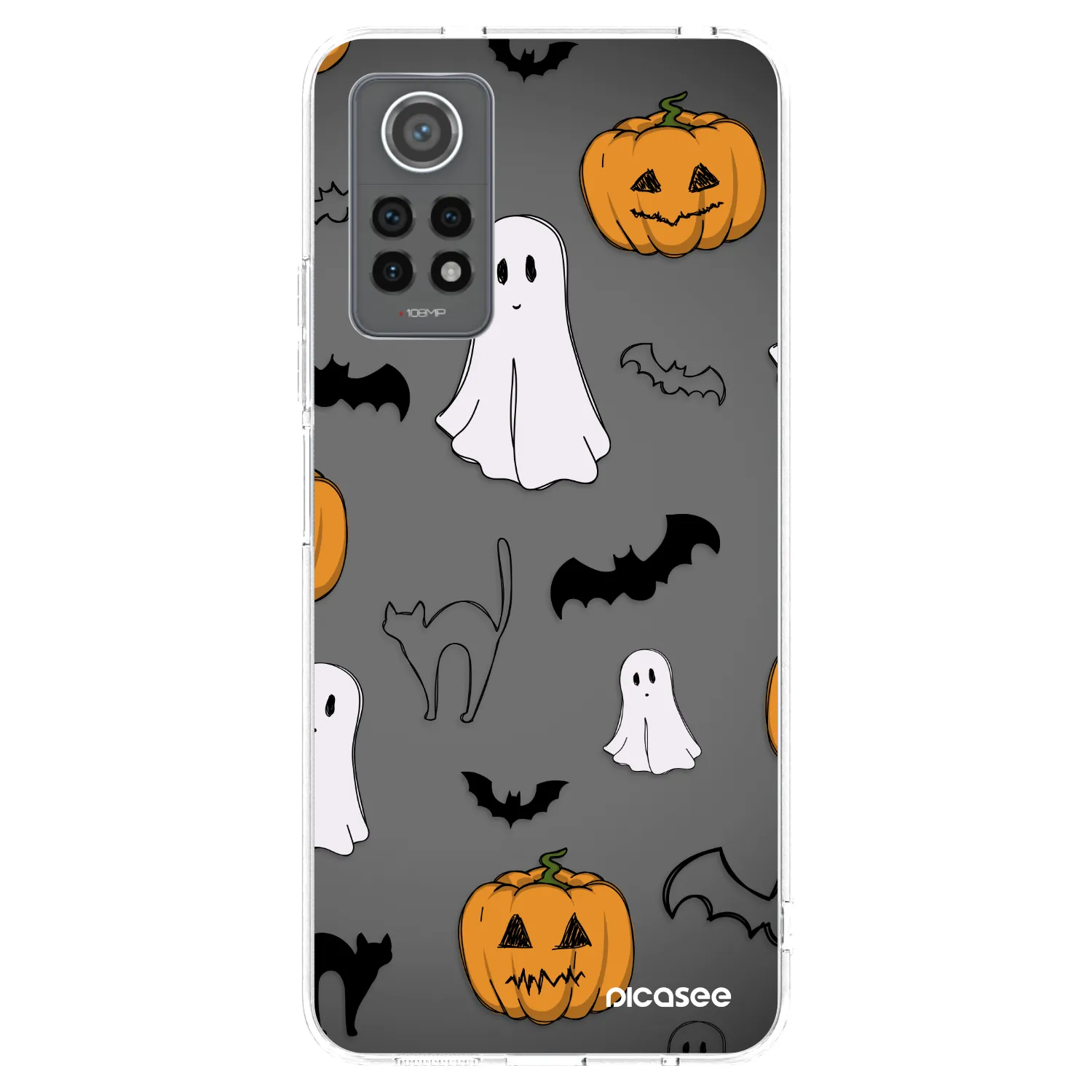 Picasee silikónový prehľadný obal pre Xiaomi Redmi Note 12 Pro 4G - Spooky crew
