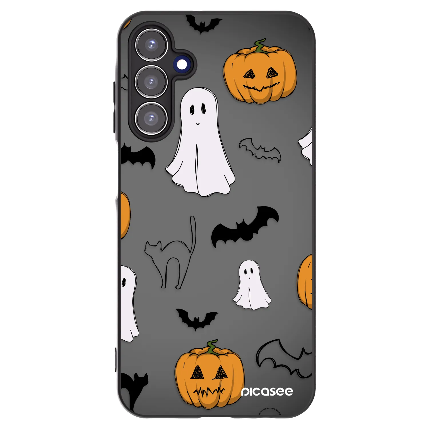 Picasee silikónový čierny obal pre Samsung Galaxy A15 A156B 5G - Spooky crew