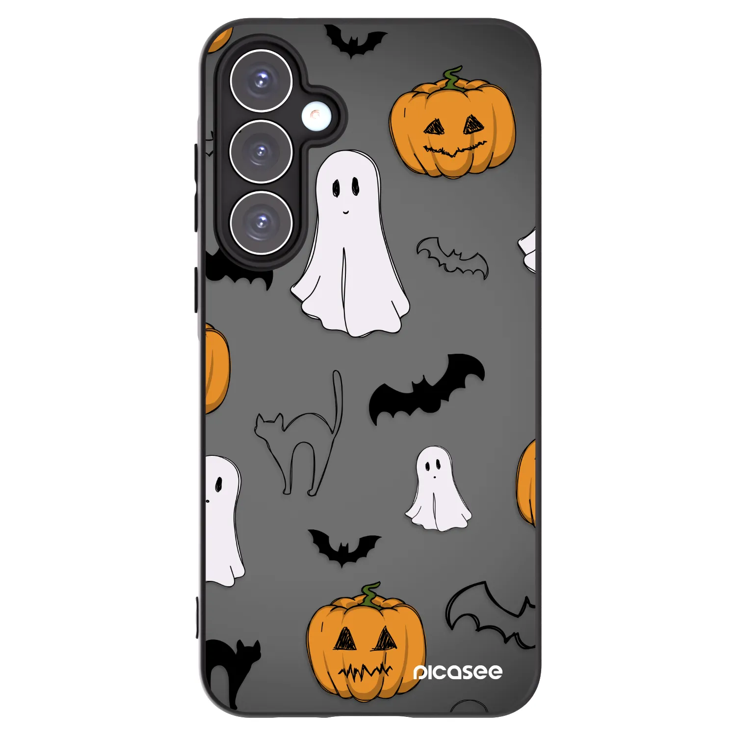 Picasee silikónový čierny obal pre Samsung Galaxy A55 5G A556B - Spooky crew