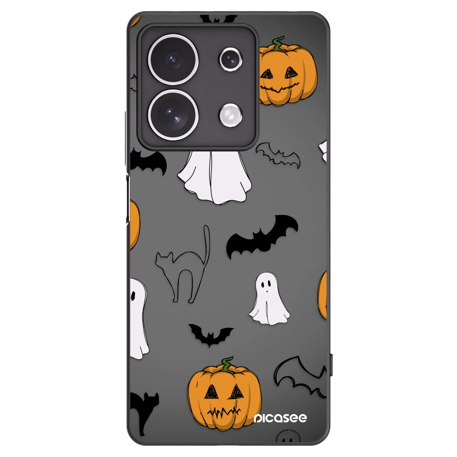 Picasee silikónový čierny obal pre Xiaomi Redmi Note 13 4G - Spooky crew