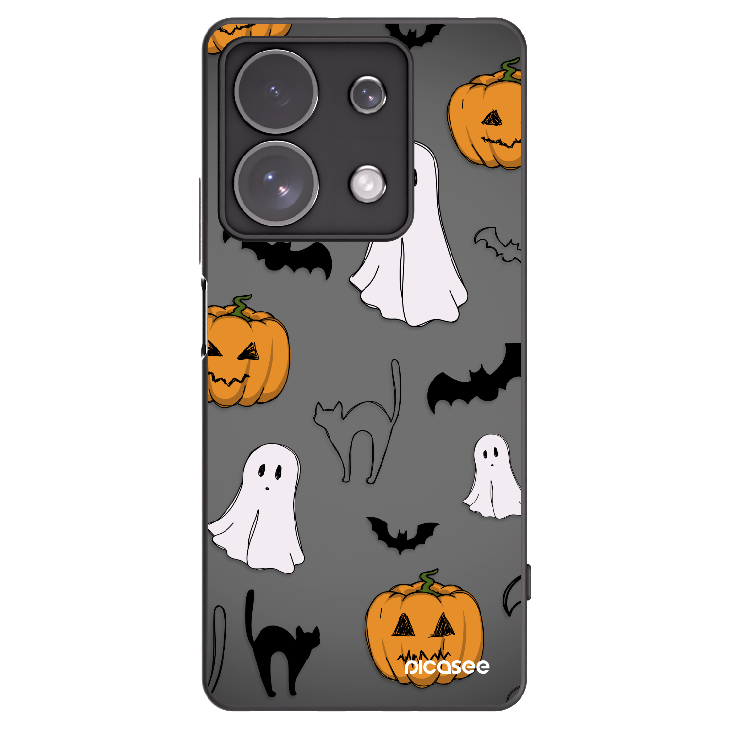 Picasee silikónový čierny obal pre Xiaomi Redmi Note 13 Pro 4G - Spooky crew