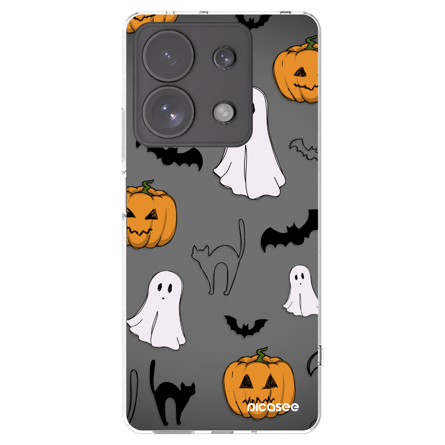 Picasee silikónový prehľadný obal pre Xiaomi Redmi Note 13 Pro 4G - Spooky crew