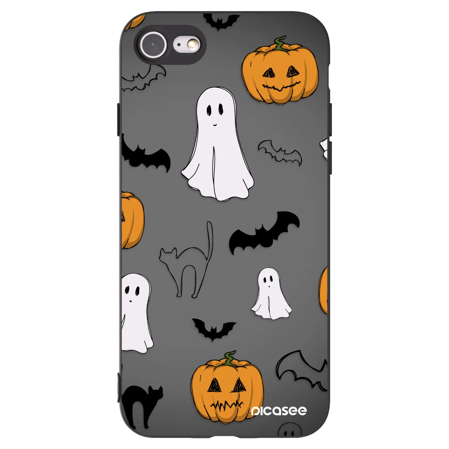 Picasee silikónový čierny obal pre Apple iPhone 8 - Spooky crew