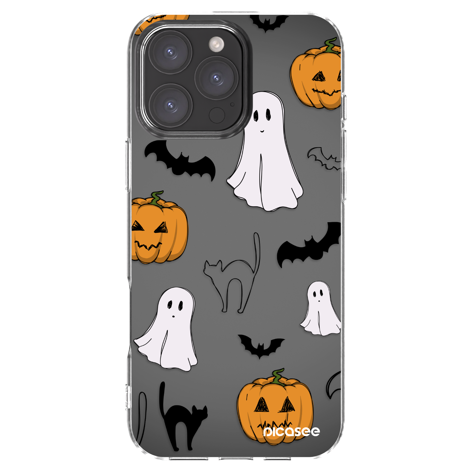 Picasee silikónový prehľadný obal pre Apple iPhone 16 Pro Max - Spooky crew
