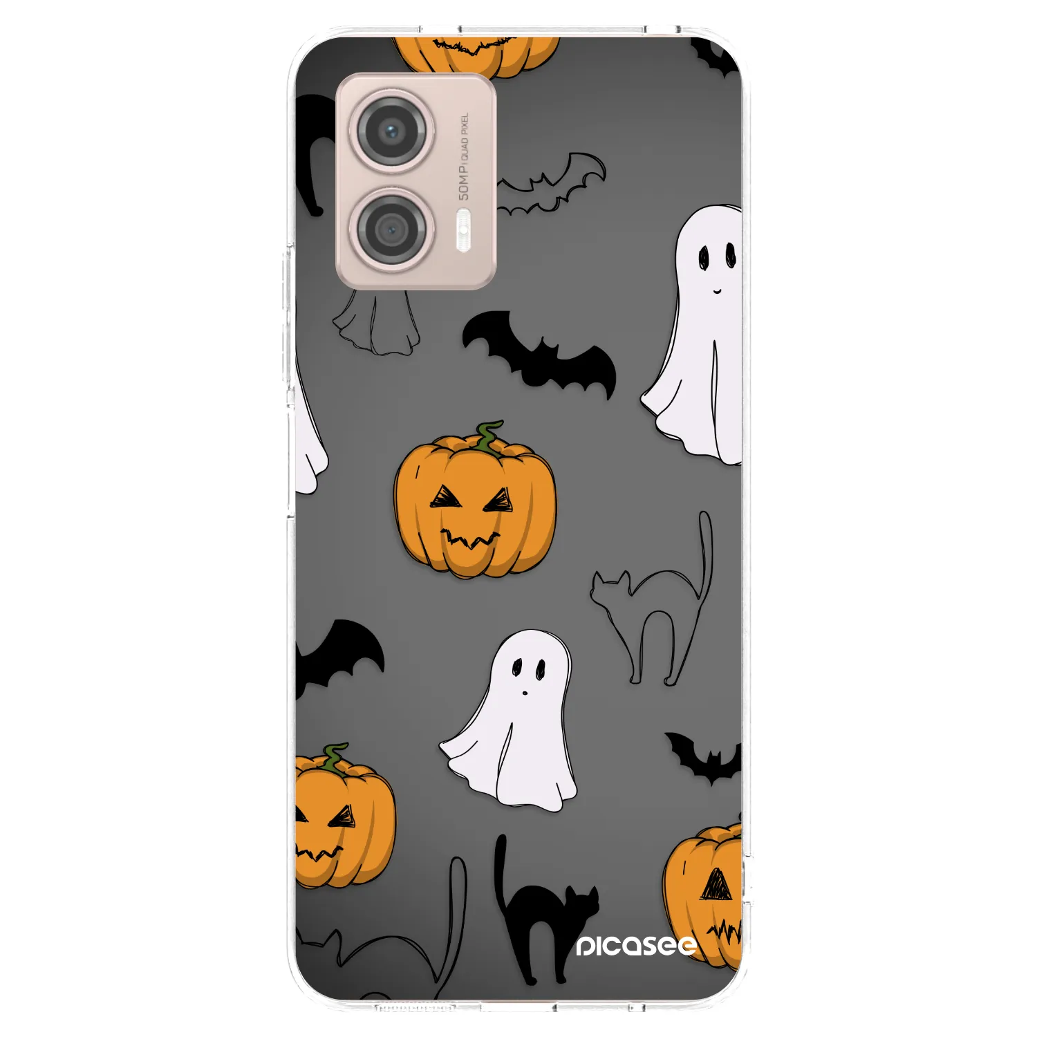 Picasee silikónový prehľadný obal pre Motorola Moto G53 5G - Spooky crew