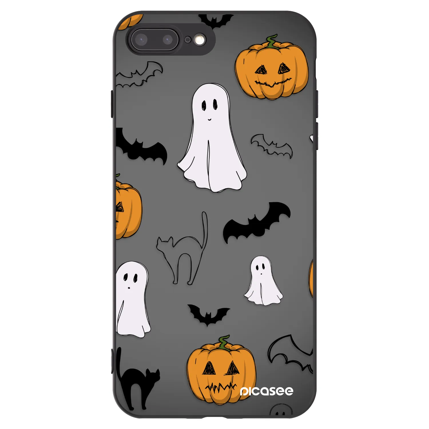 Picasee silikónový čierny obal pre Apple iPhone 7 Plus - Spooky crew