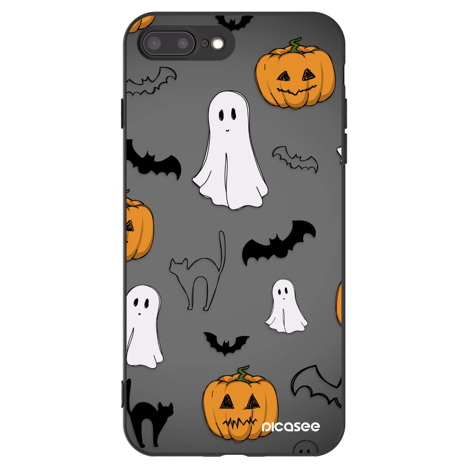 Picasee silikónový čierny obal pre Apple iPhone 8 Plus - Spooky crew