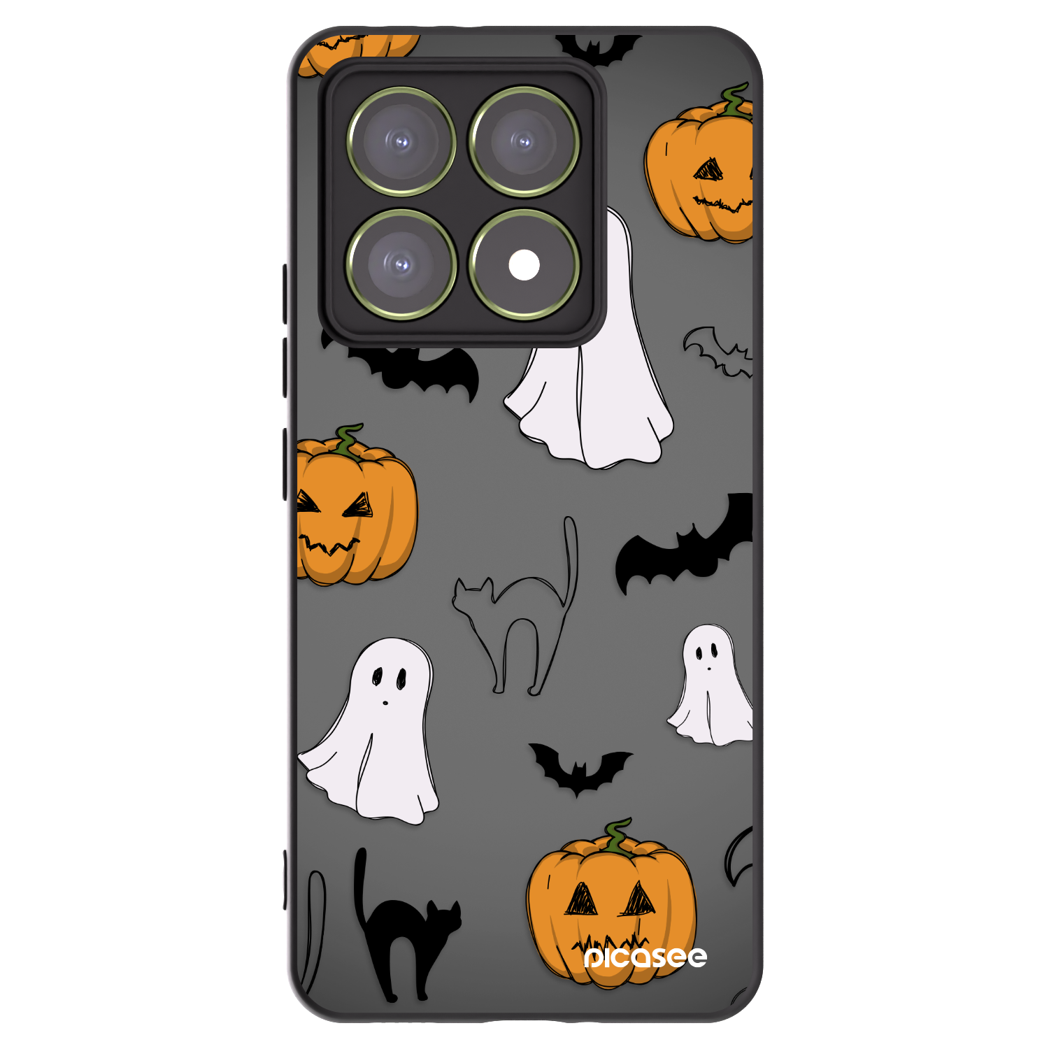 Picasee silikónový čierny obal pre Xiaomi 14T - Spooky crew