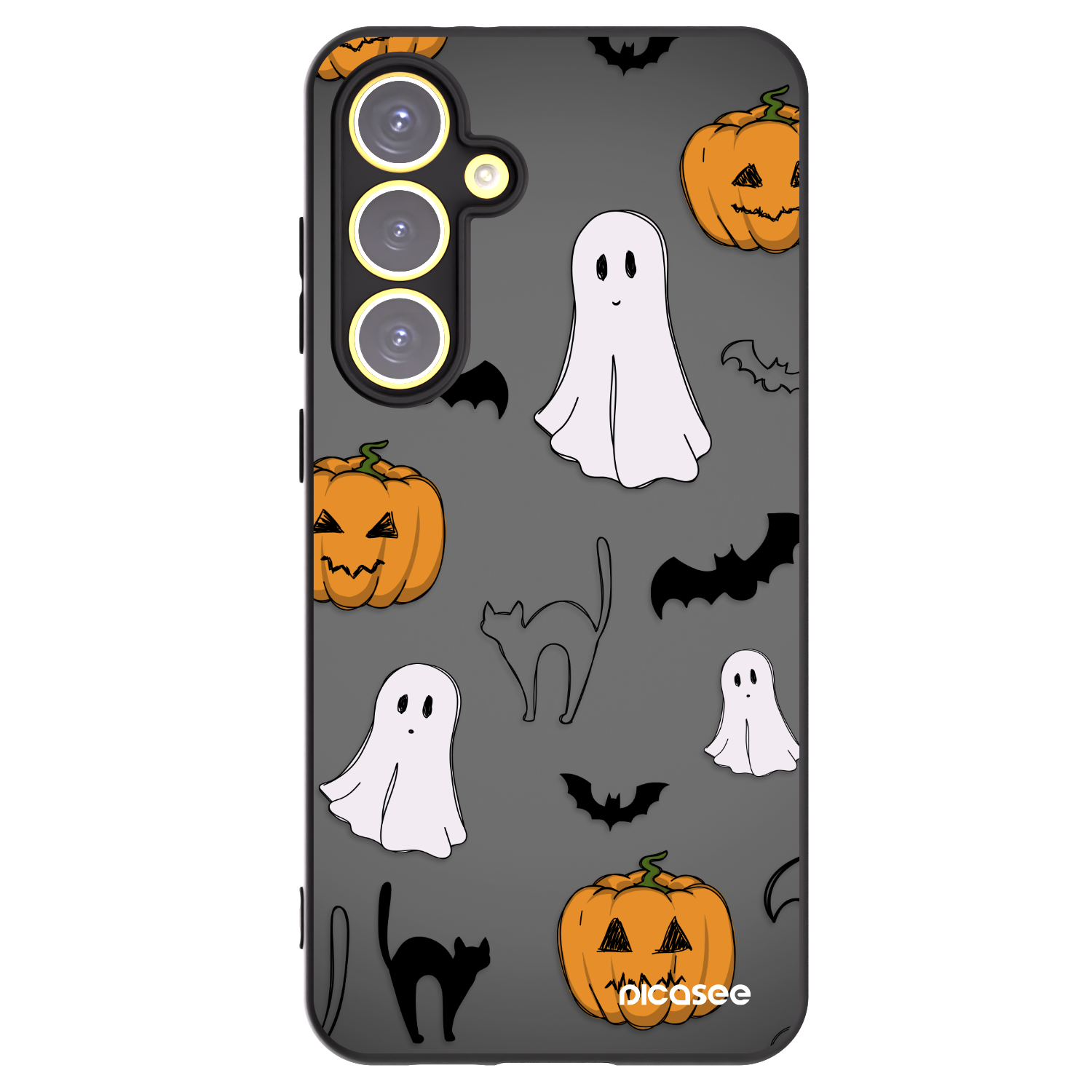 Picasee silikónový čierny obal pre Samsung Galaxy S24 FE S721B - Spooky crew