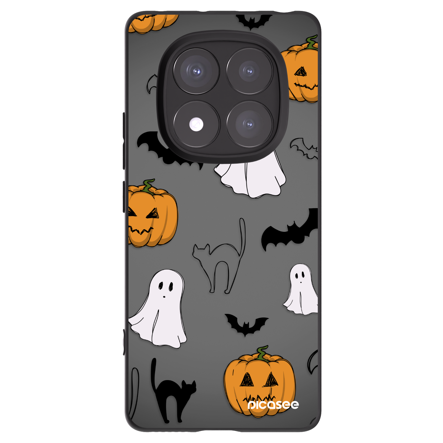 Picasee silikónový čierny obal pre Xiaomi Redmi Note 14 Pro 5G - Spooky crew
