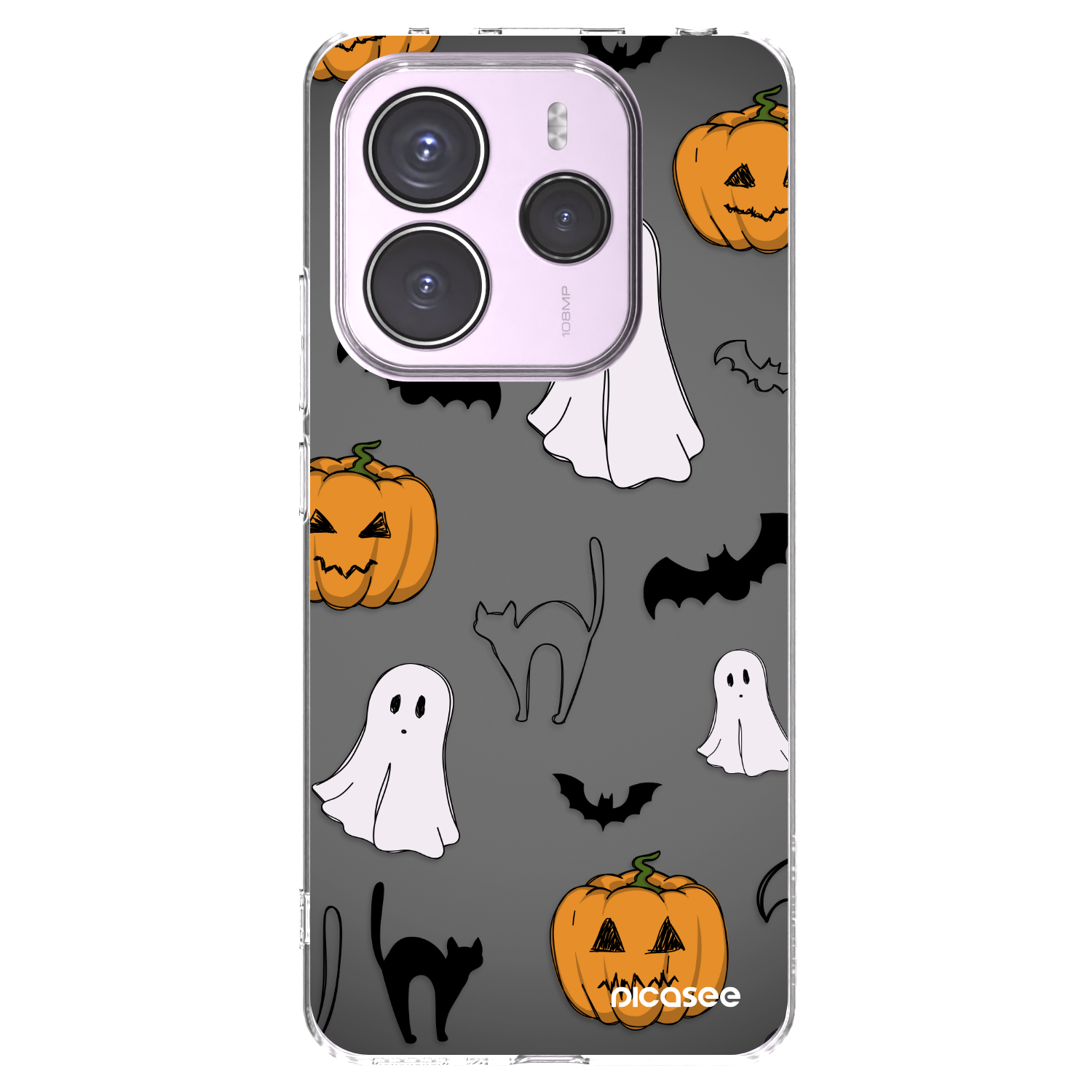 Picasee silikónový prehľadný obal pre Xiaomi Redmi Note 14 5G - Spooky crew