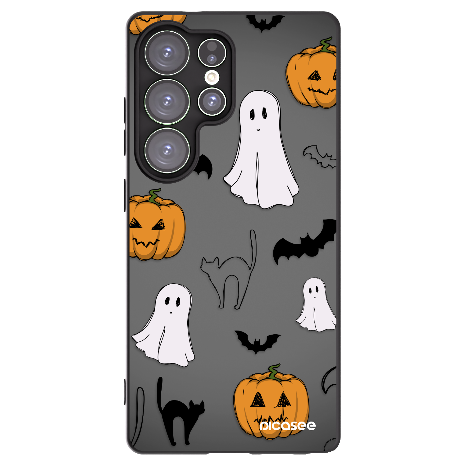 Picasee silikónový čierny obal pre Samsung Galaxy S25 Ultra 5G - Spooky crew