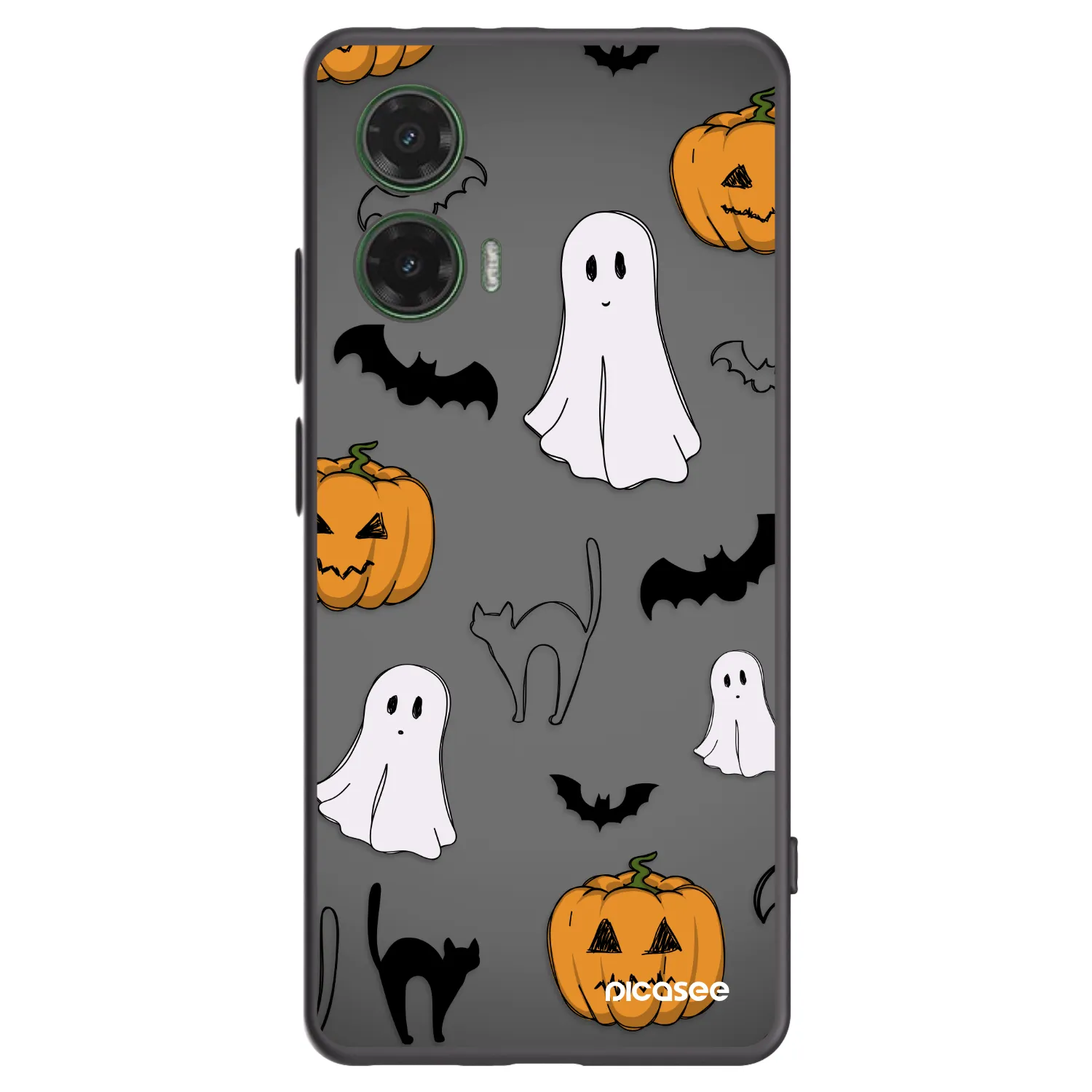Picasee silikónový čierny obal pre Motorola Moto G35 5G - Spooky crew