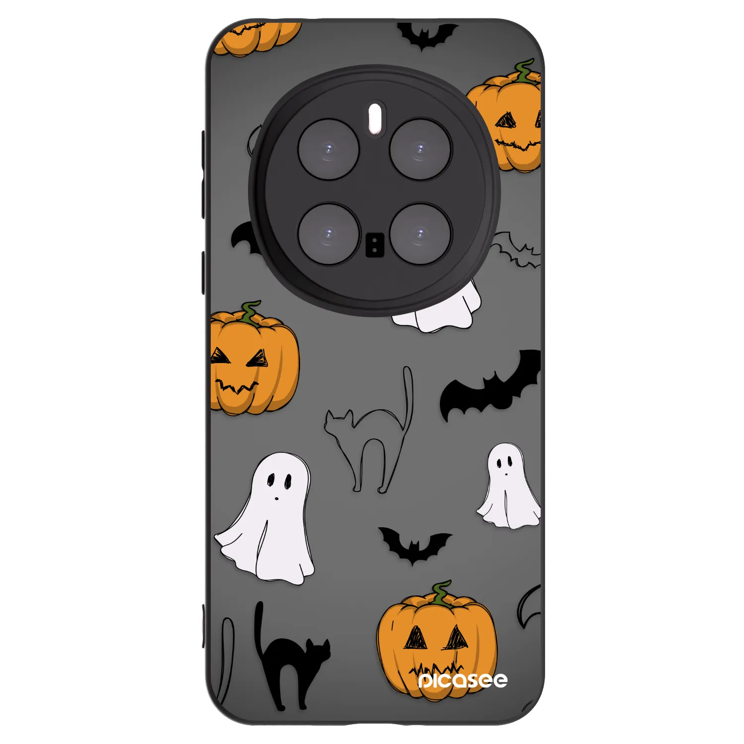 Picasee silikónový čierny obal pre Honor Magic7 Pro 5G - Spooky crew
