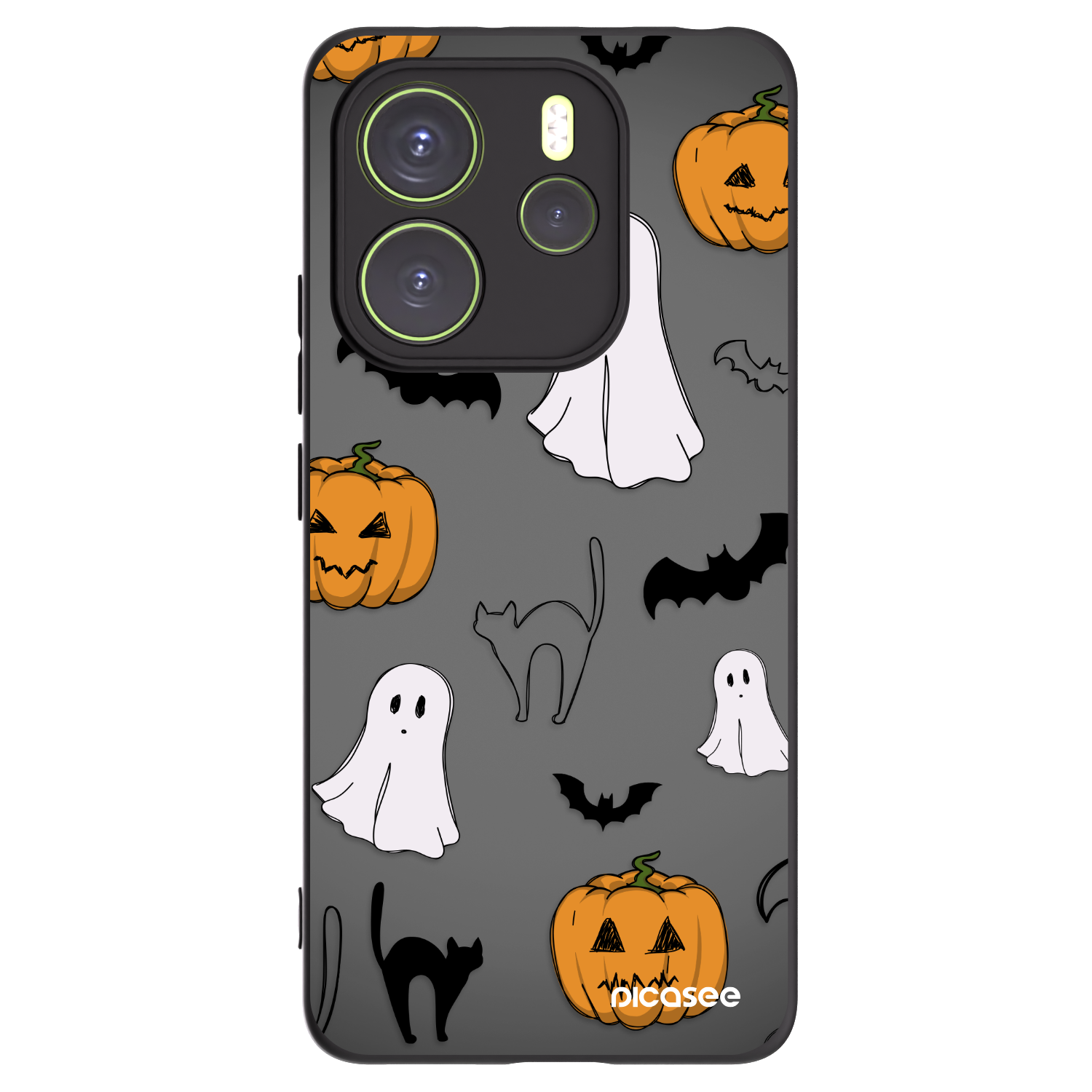 Picasee silikónový čierny obal pre Xiaomi Redmi Note 14 4G - Spooky crew