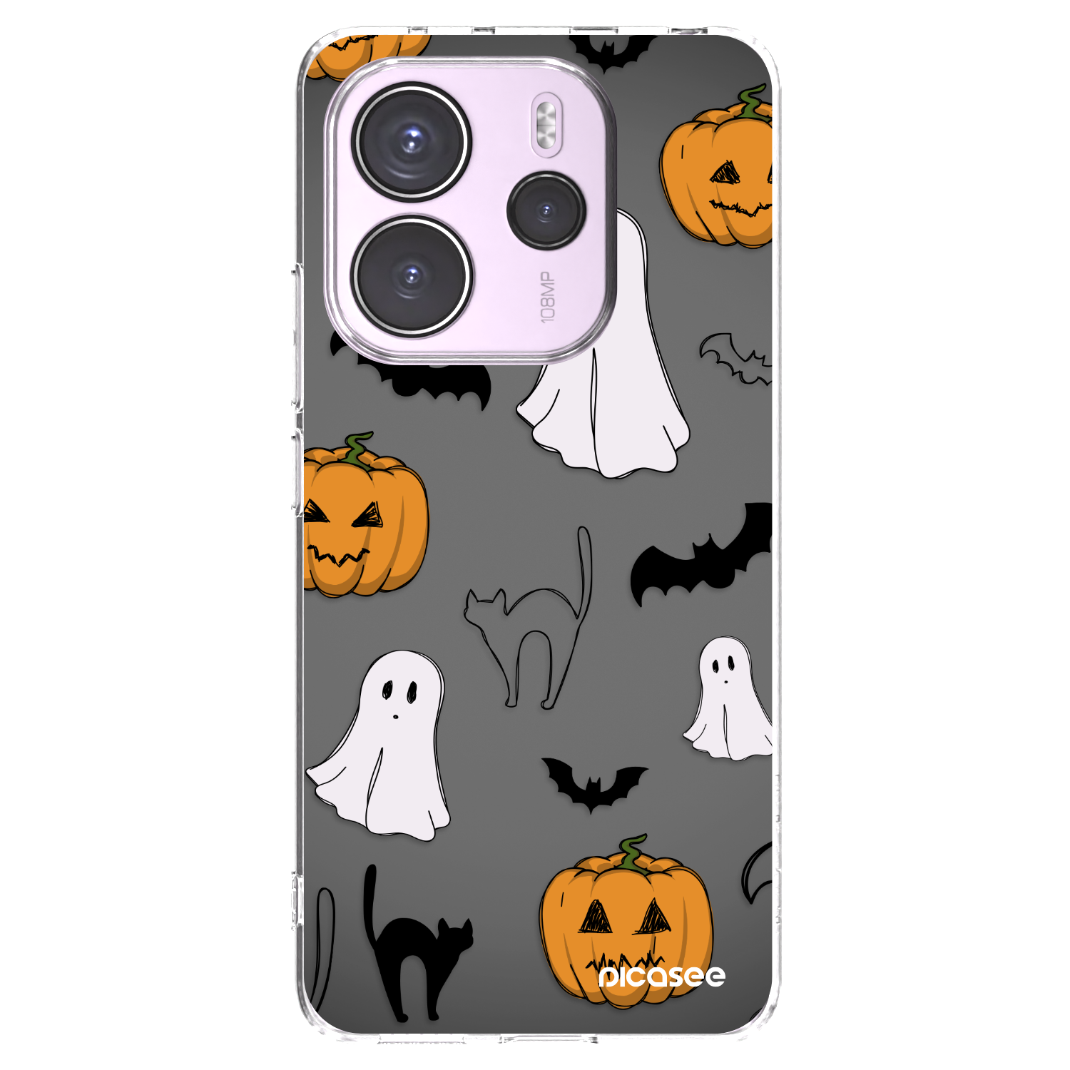 Picasee silikónový prehľadný obal pre Xiaomi Redmi Note 14 4G - Spooky crew