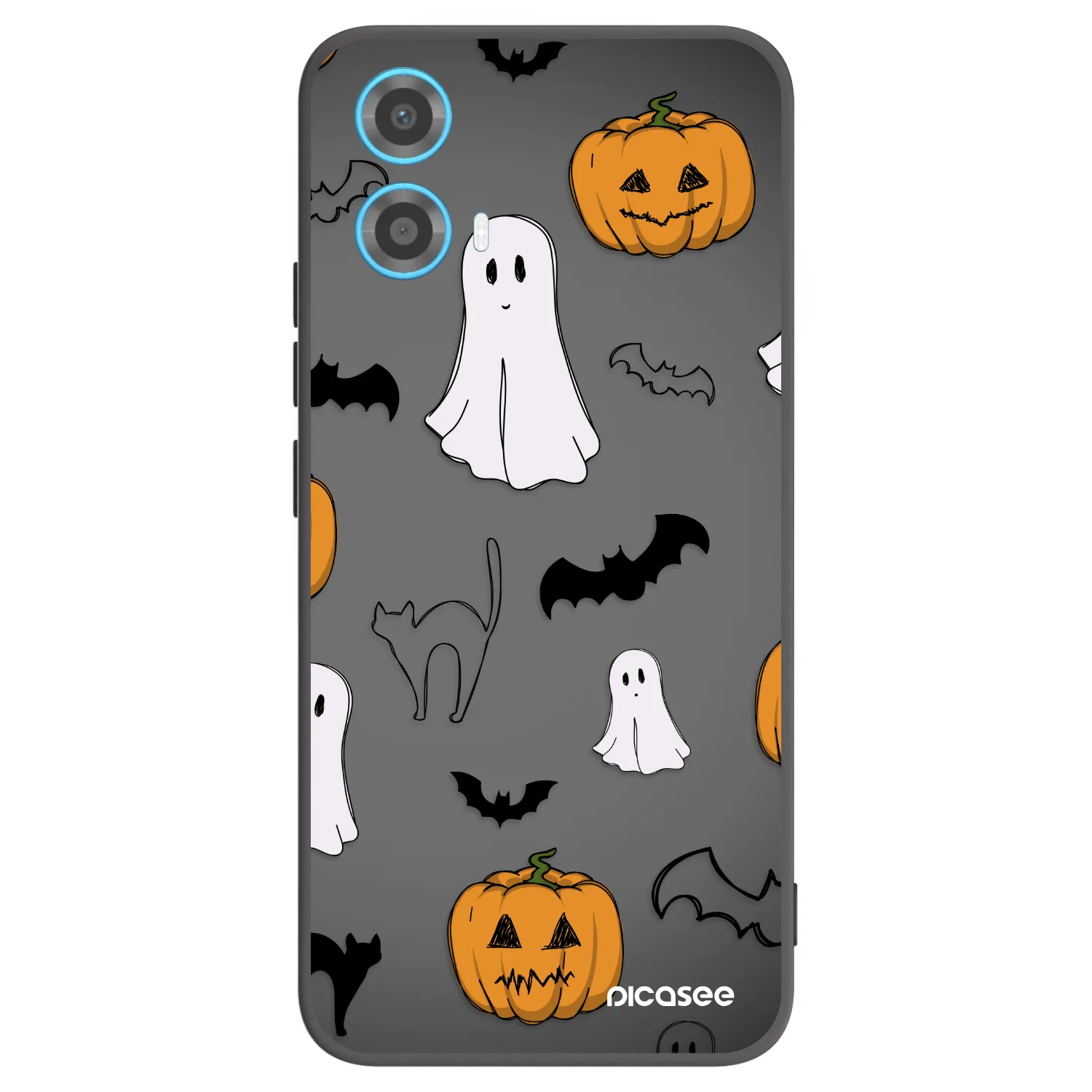 Picasee silikónový čierny obal pre Motorola Moto G34 5G - Spooky crew