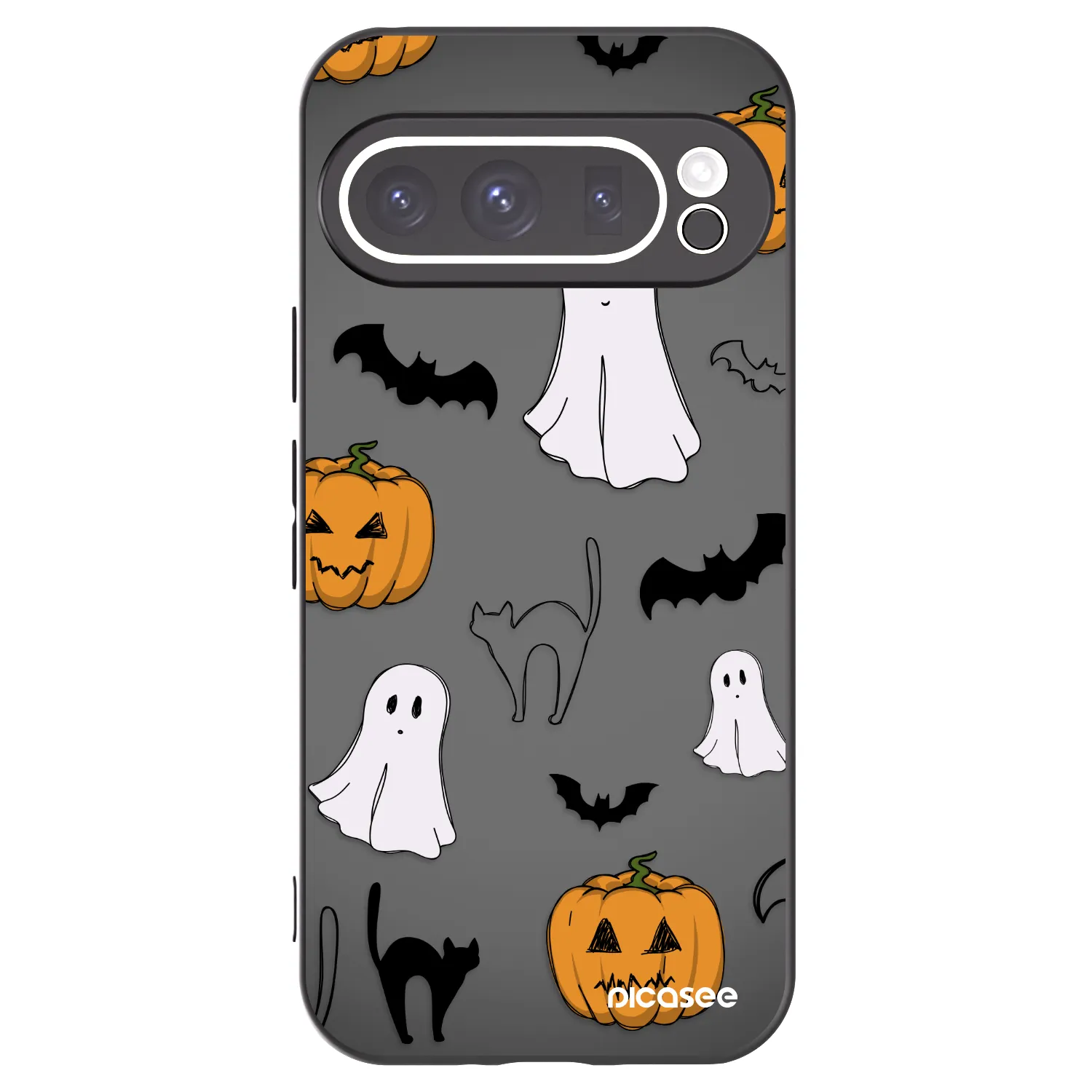 Picasee silikónový čierny obal pre Google Pixel 9 Pro - Spooky crew