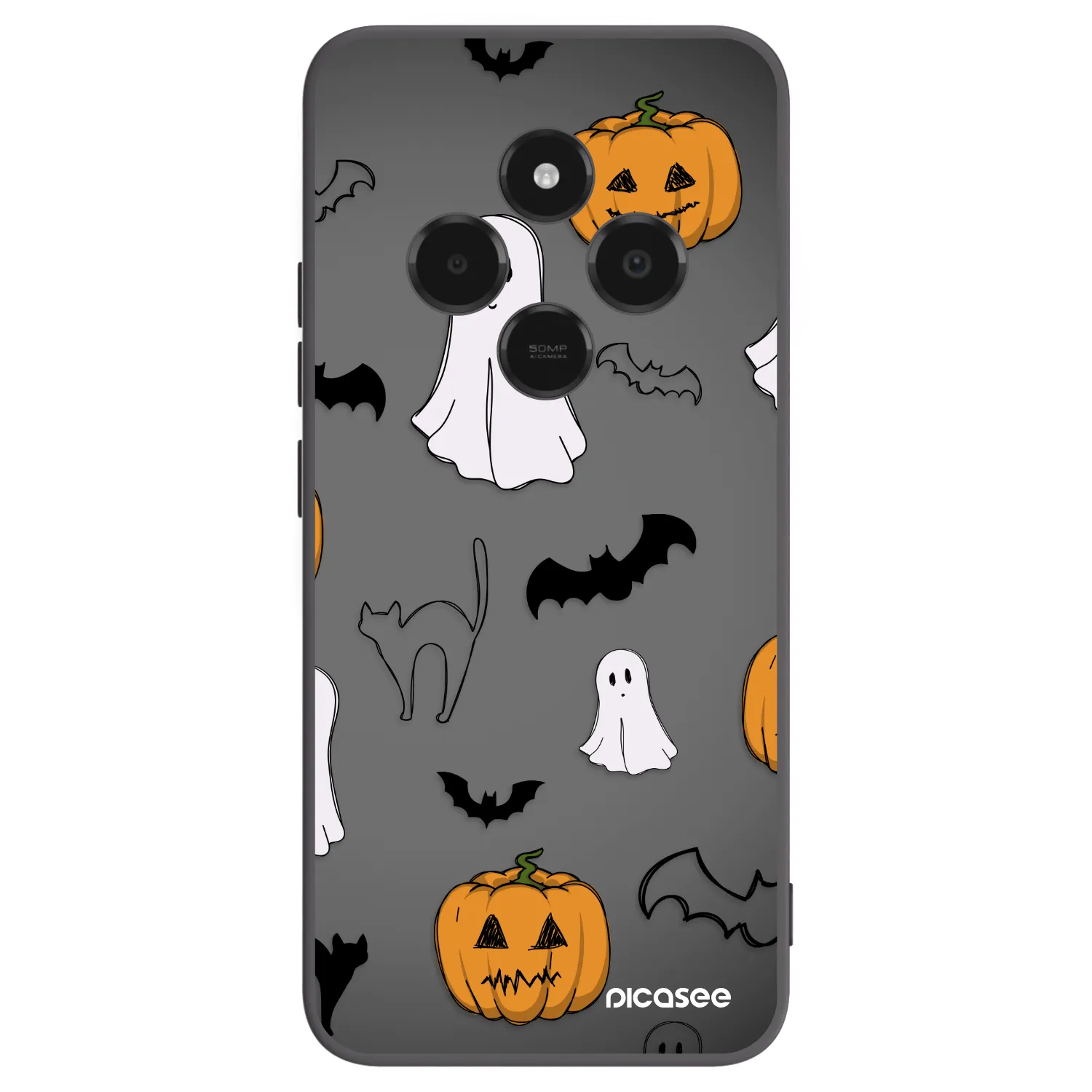 Picasee silikónový čierny obal pre Xiaomi Poco C75 - Spooky crew