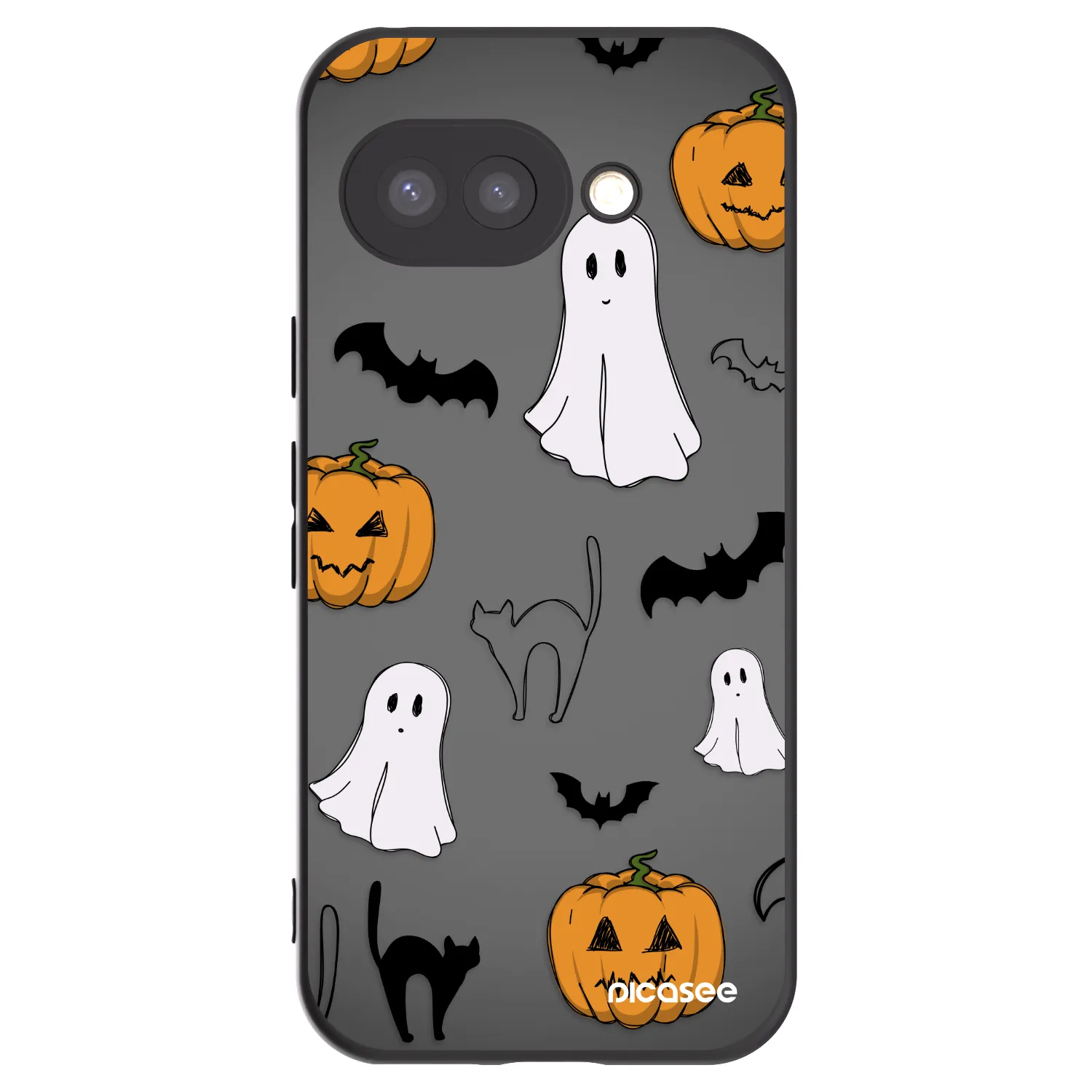 Picasee silikónový čierny obal pre Google Pixel 9a - Spooky crew