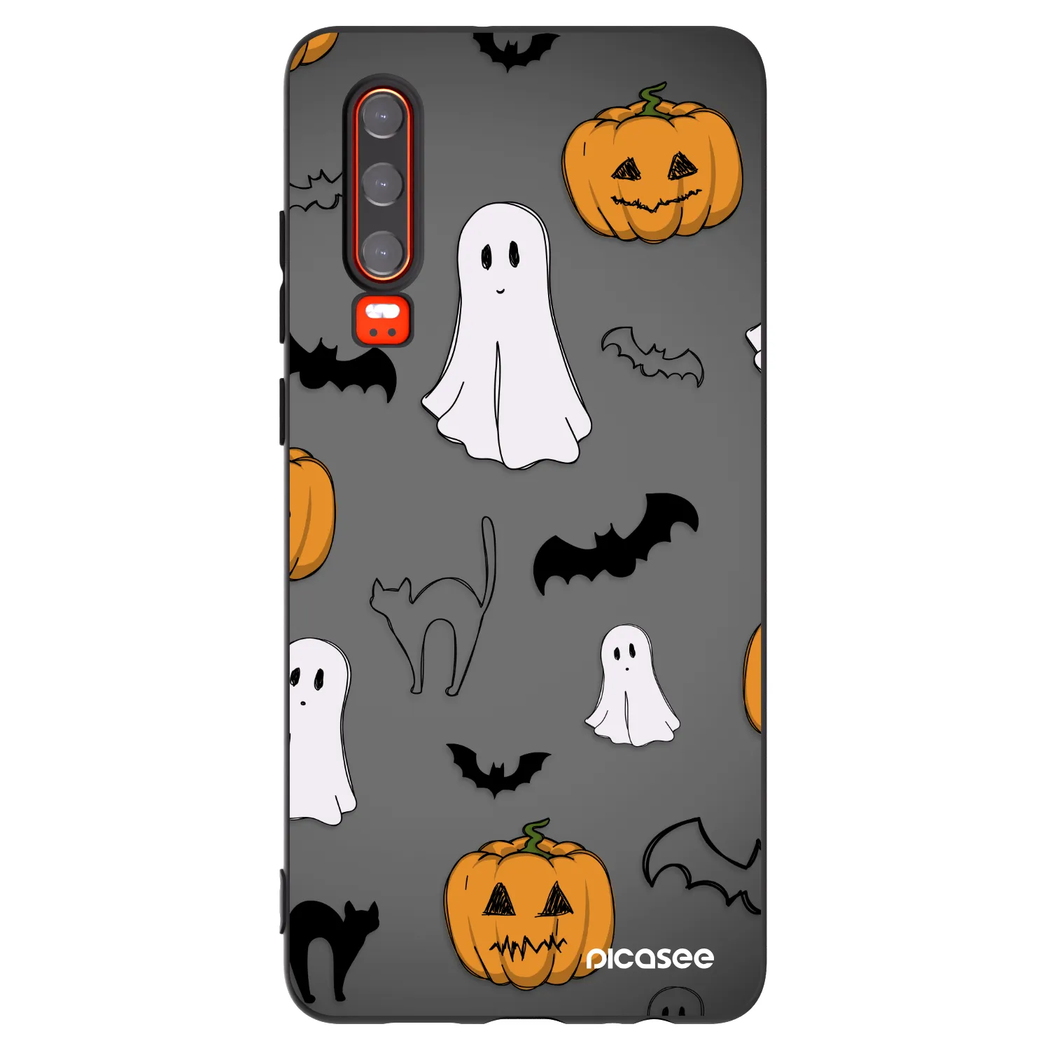 Picasee silikónový čierny obal pre Huawei P30 - Spooky crew