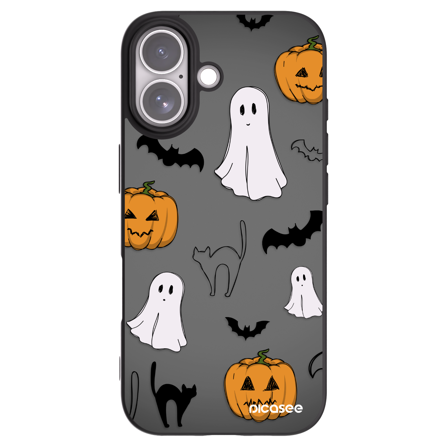 Picasee silikónový čierny obal pre Apple iPhone 17 - Spooky crew