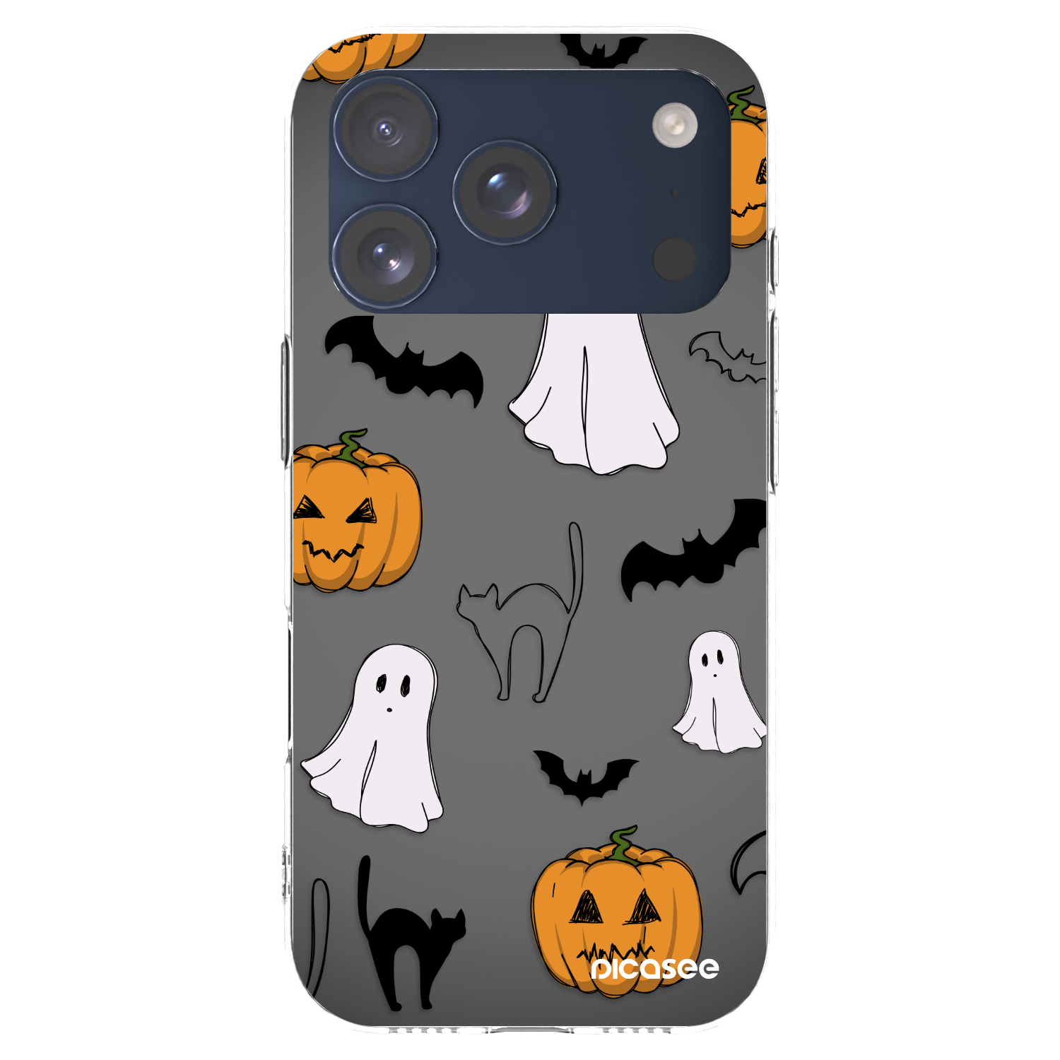 Picasee silikónový prehľadný obal pre Apple iPhone 17 Pro - Spooky crew
