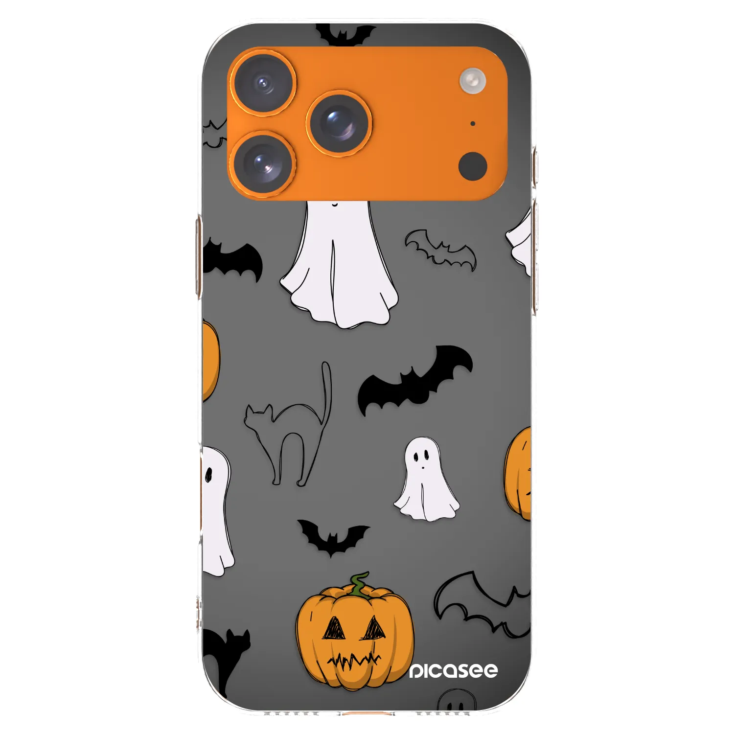 Picasee silikónový prehľadný obal pre Apple iPhone 17 Pro Max - Spooky crew