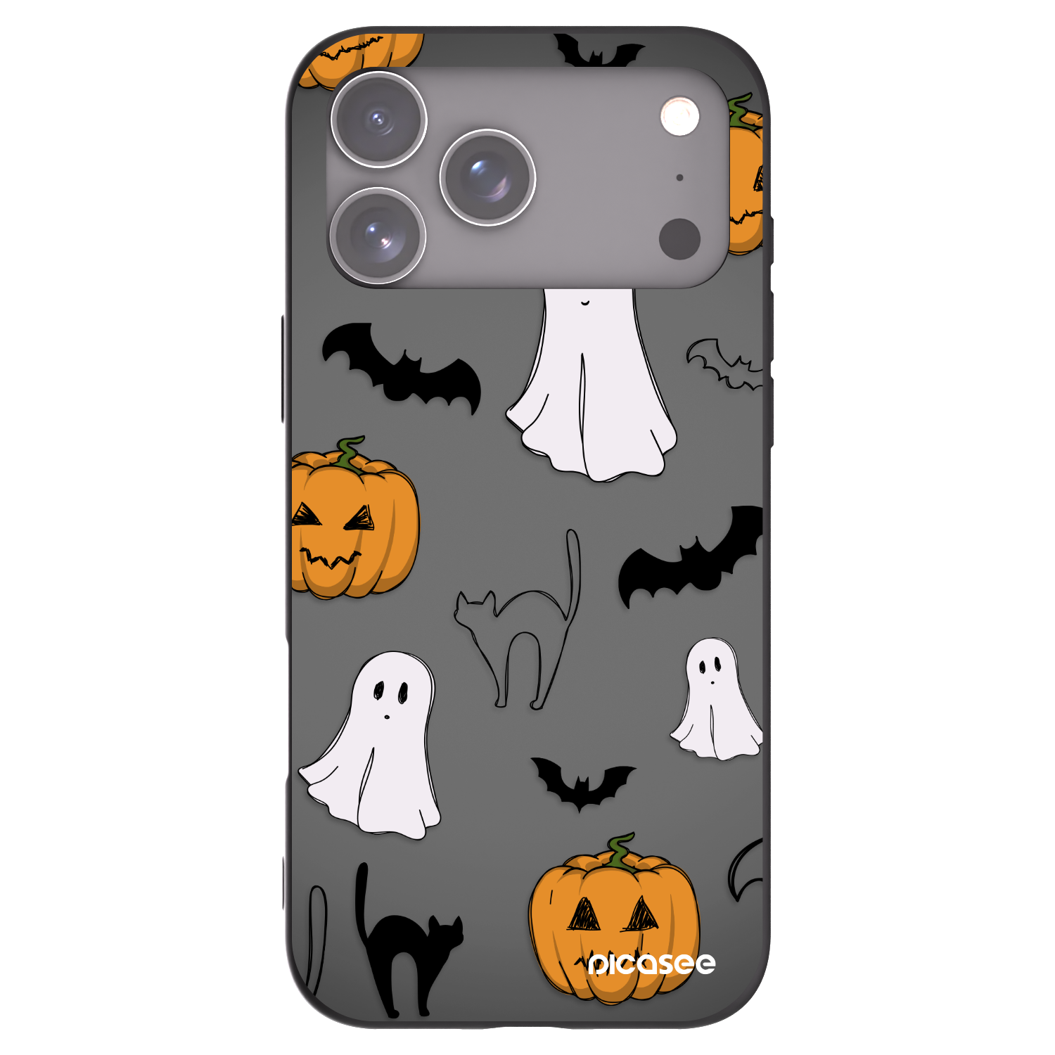 Picasee silikónový čierny obal pre Apple iPhone 17 Pro Max - Spooky crew