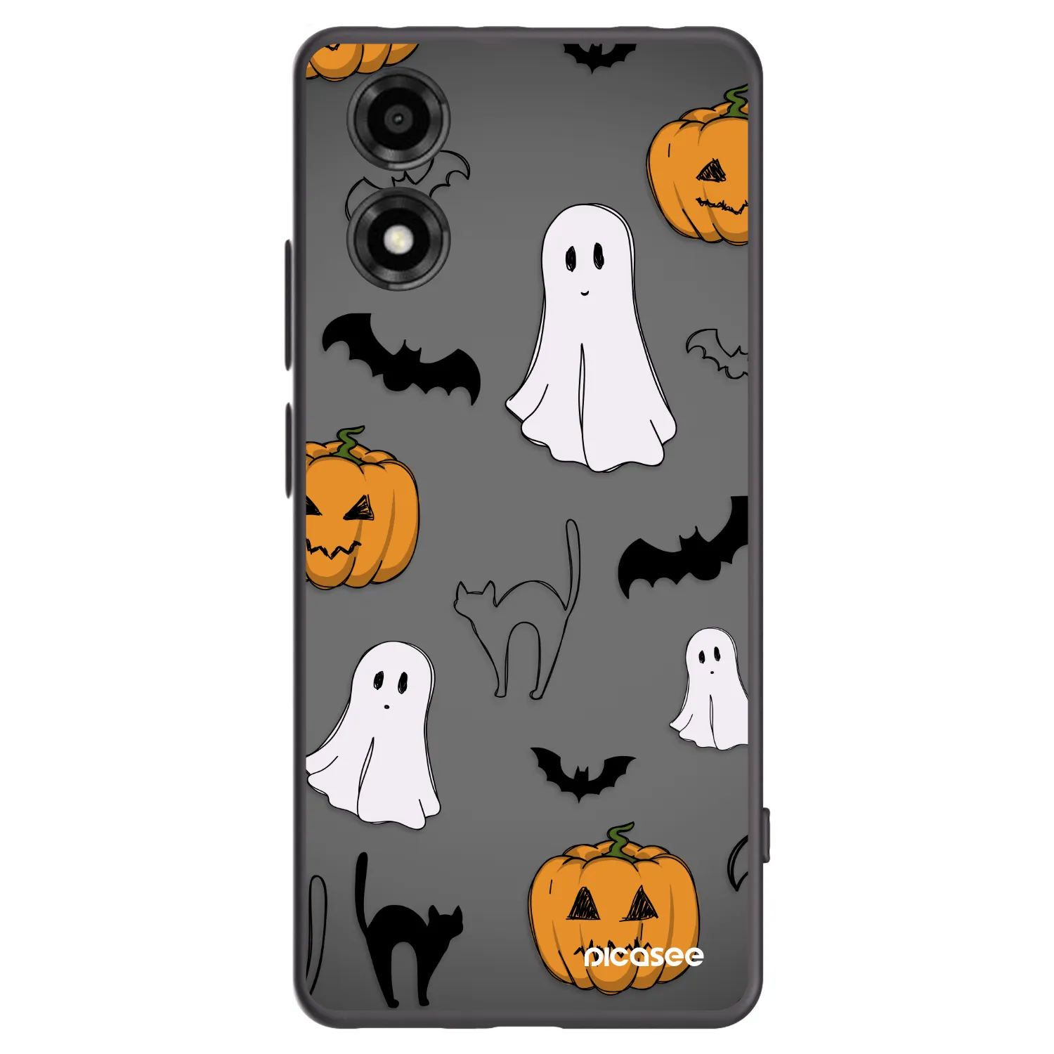 Picasee silikónový čierny obal pre Motorola Moto E14 - Spooky crew