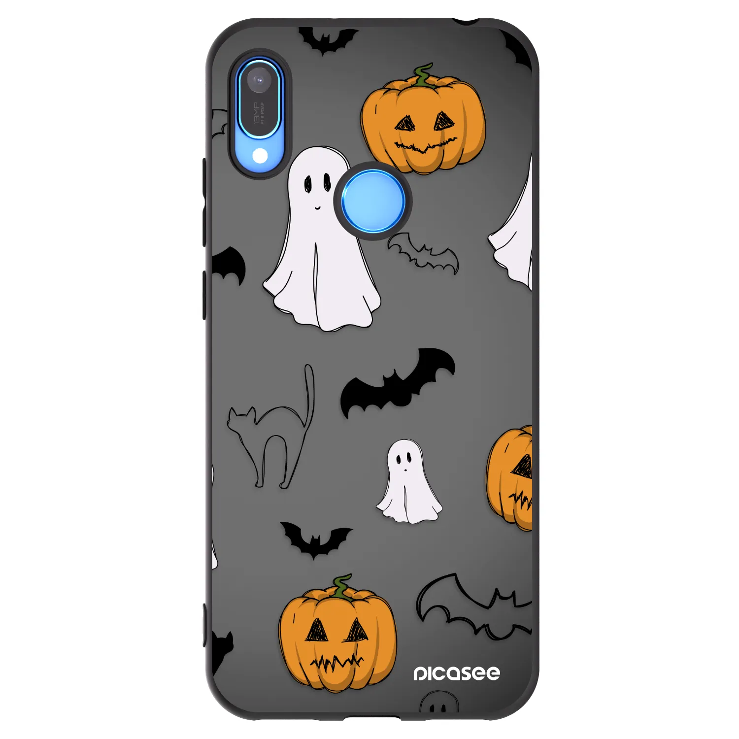 Picasee silikónový čierny obal pre Huawei Y6 2019 - Spooky crew