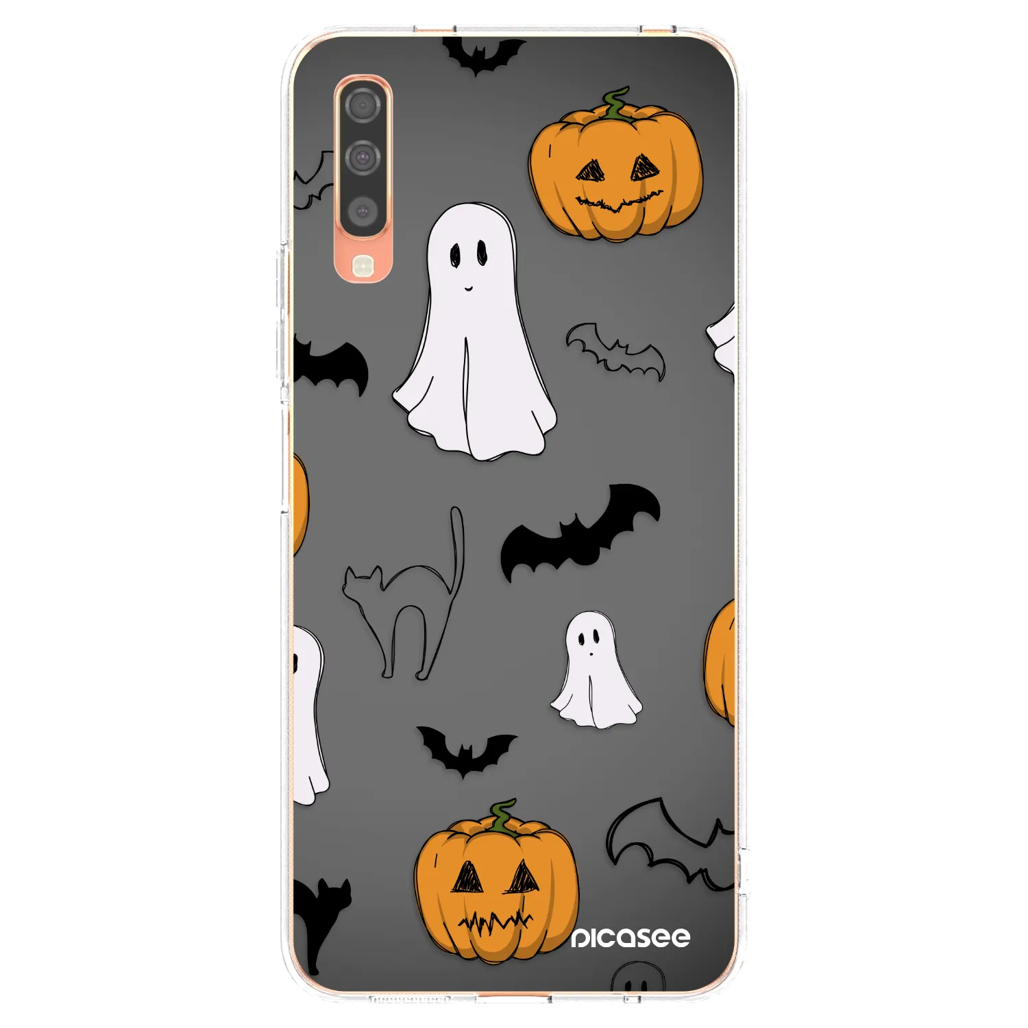 Picasee silikónový prehľadný obal pre Samsung Galaxy A70 A705F - Spooky crew
