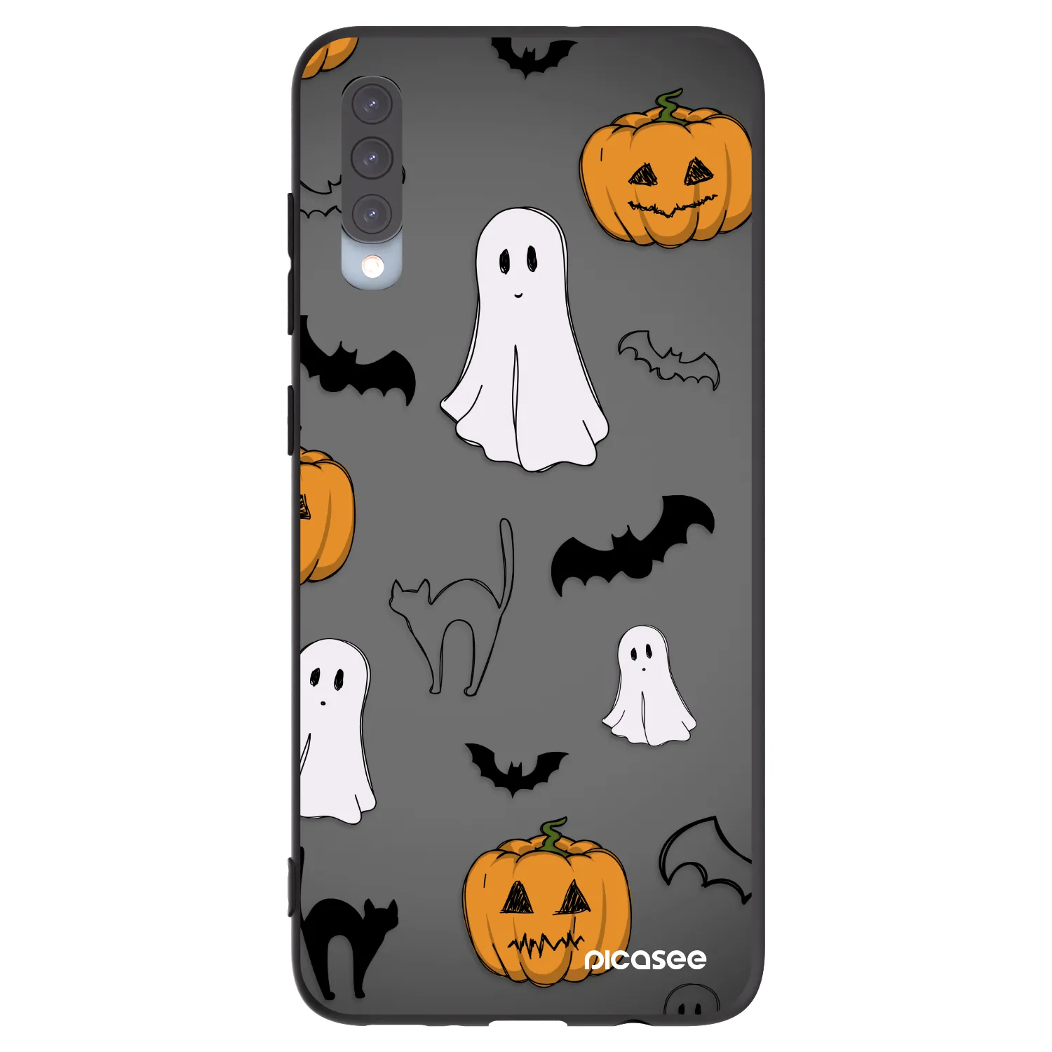 Picasee silikónový čierny obal pre Samsung Galaxy A70 A705F - Spooky crew
