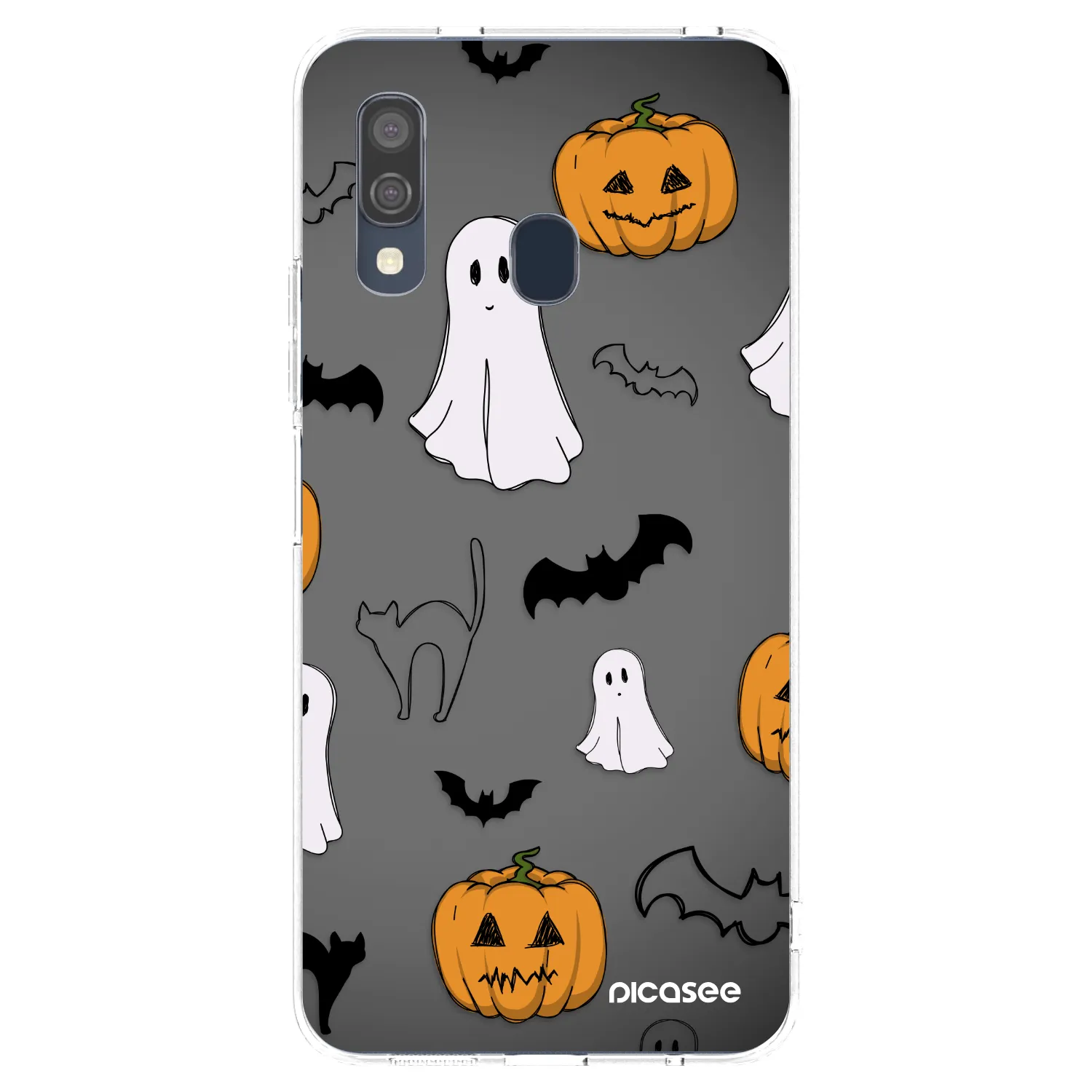 Picasee silikónový prehľadný obal pre Samsung Galaxy A40 A405F - Spooky crew