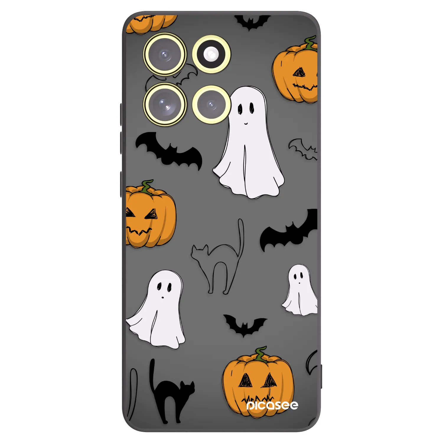 Picasee silikónový čierny obal pre Motorola Moto G86 5G - Spooky crew