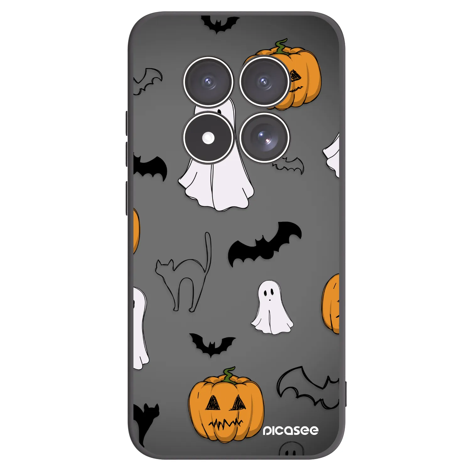 Picasee silikónový čierny obal pre Xiaomi Redmi Note 15 Pro 4G - Spooky crew