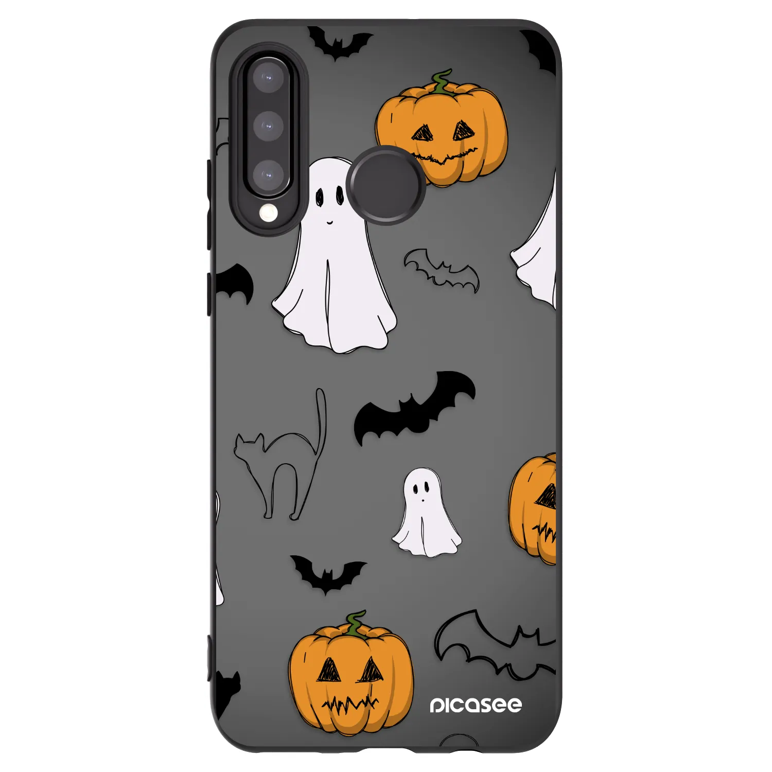 Picasee silikónový čierny obal pre Huawei P30 Lite - Spooky crew