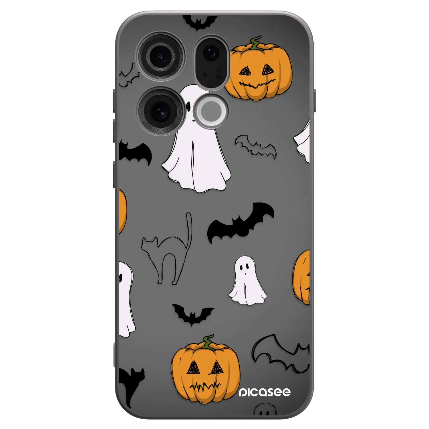 Picasee silikónový čierny obal pre OPPO Find X9 - Spooky crew