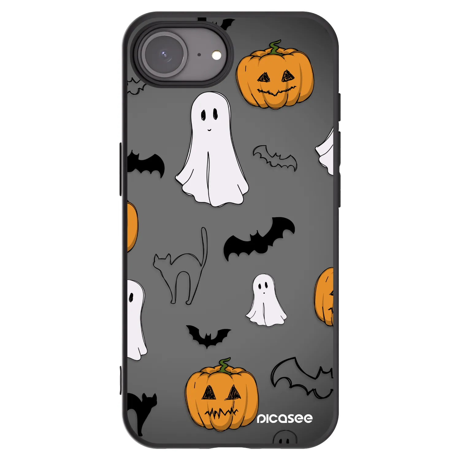 Picasee silikónový čierny obal pre Apple iPhone 17e - Spooky crew