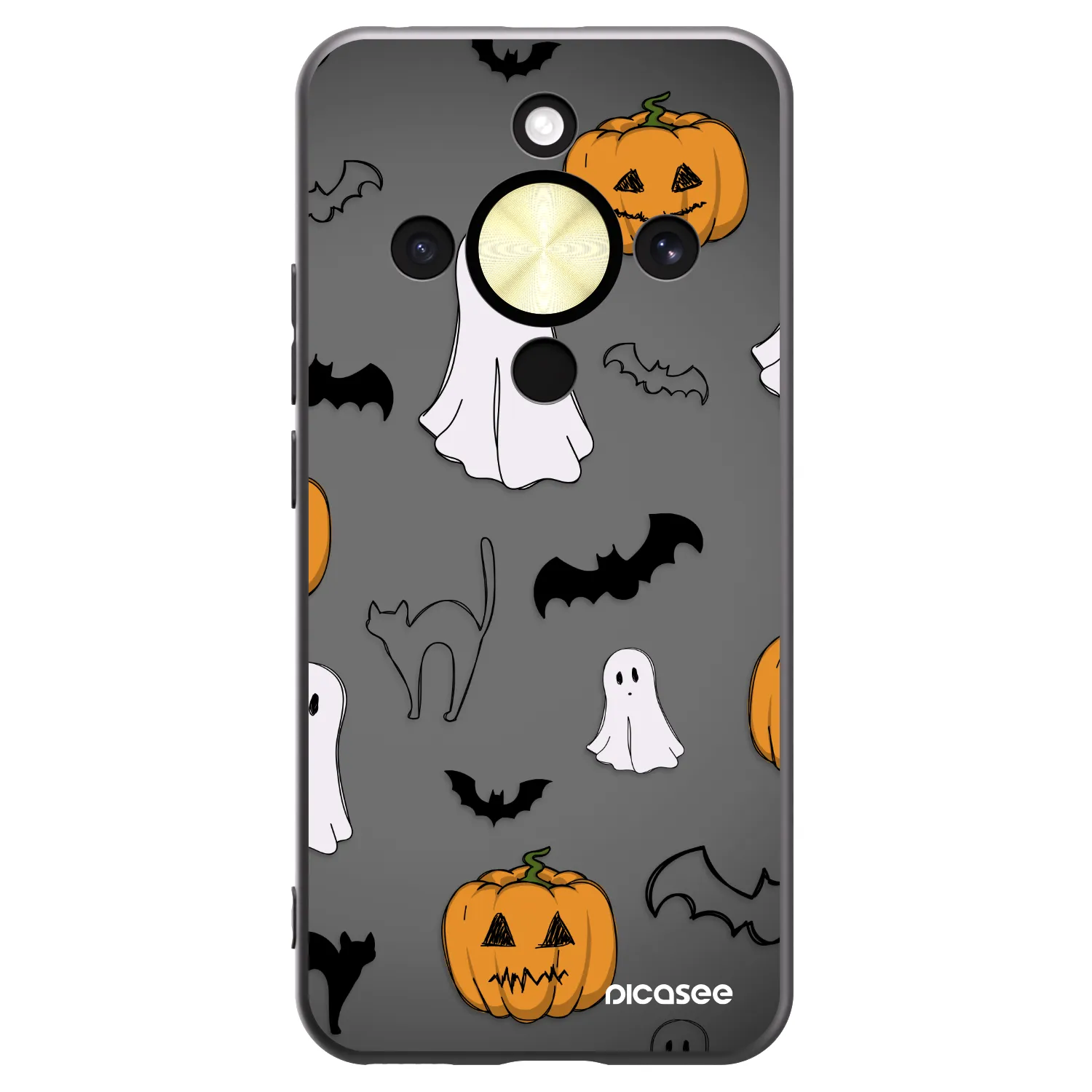 Picasee silikónový čierny obal pre Honor Magic8 Lite 5G - Spooky crew