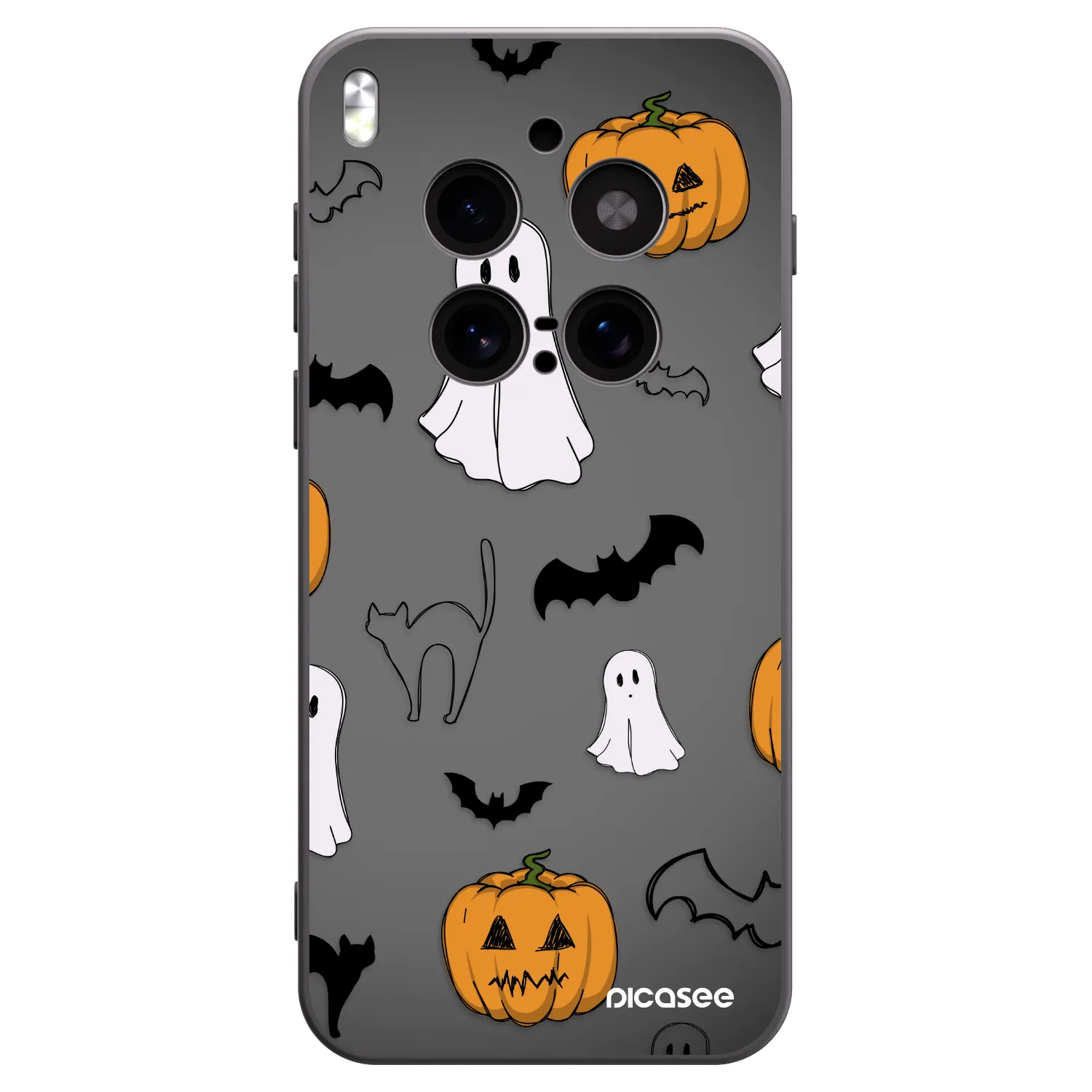 Picasee silikónový čierny obal pre Vivo X300 Pro - Spooky crew