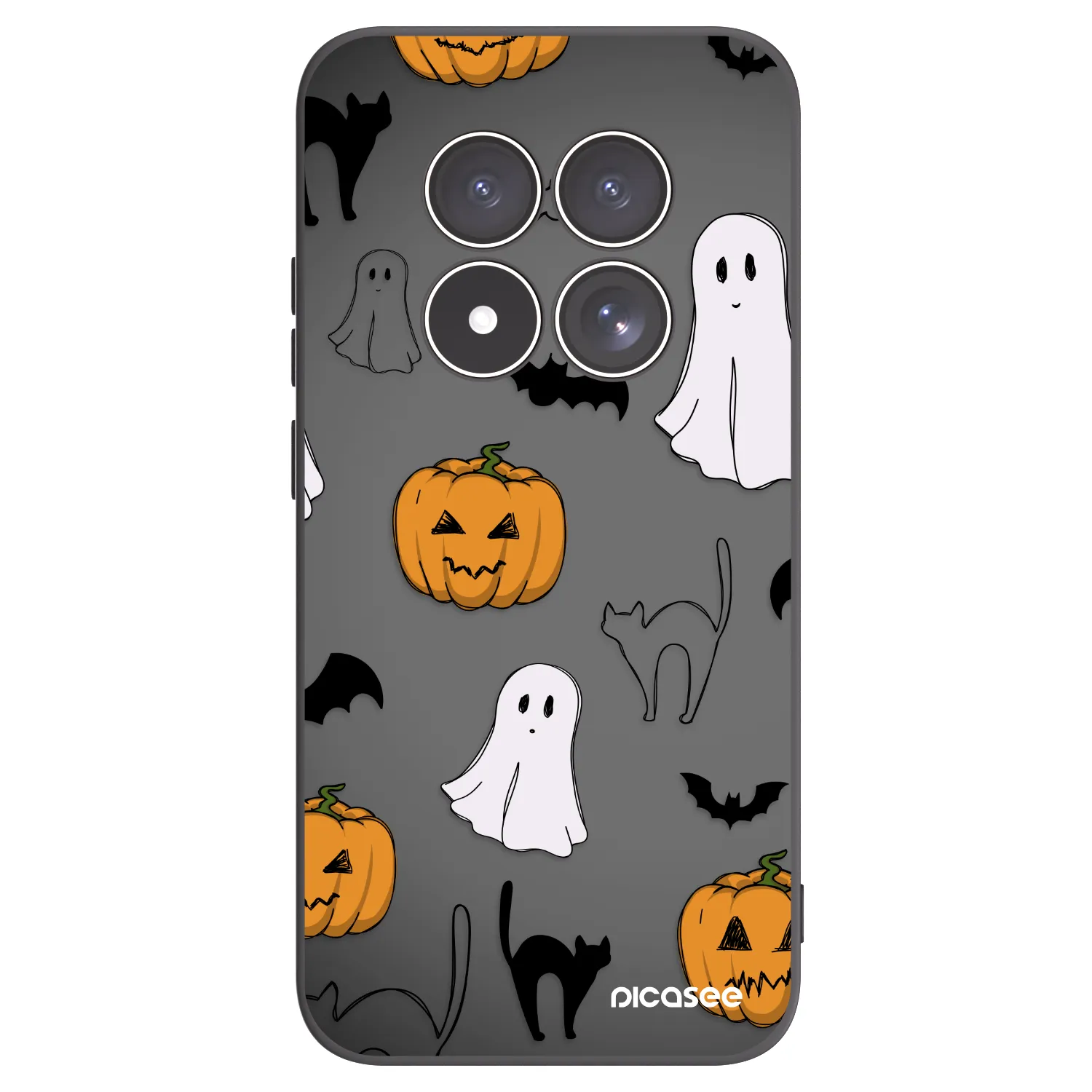Picasee silikónový čierny obal pre Xiaomi Redmi Note 15 Pro 5G - Spooky crew