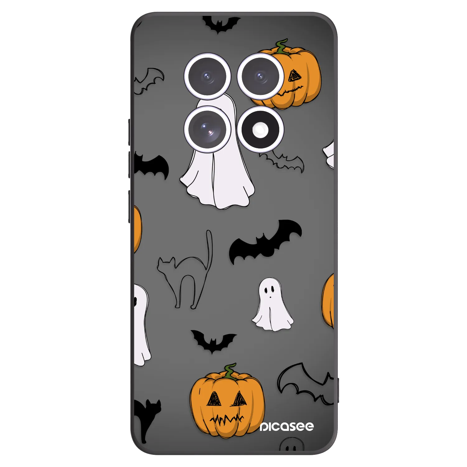 Picasee silikónový čierny obal pre Xiaomi Redmi Note 15 5G - Spooky crew