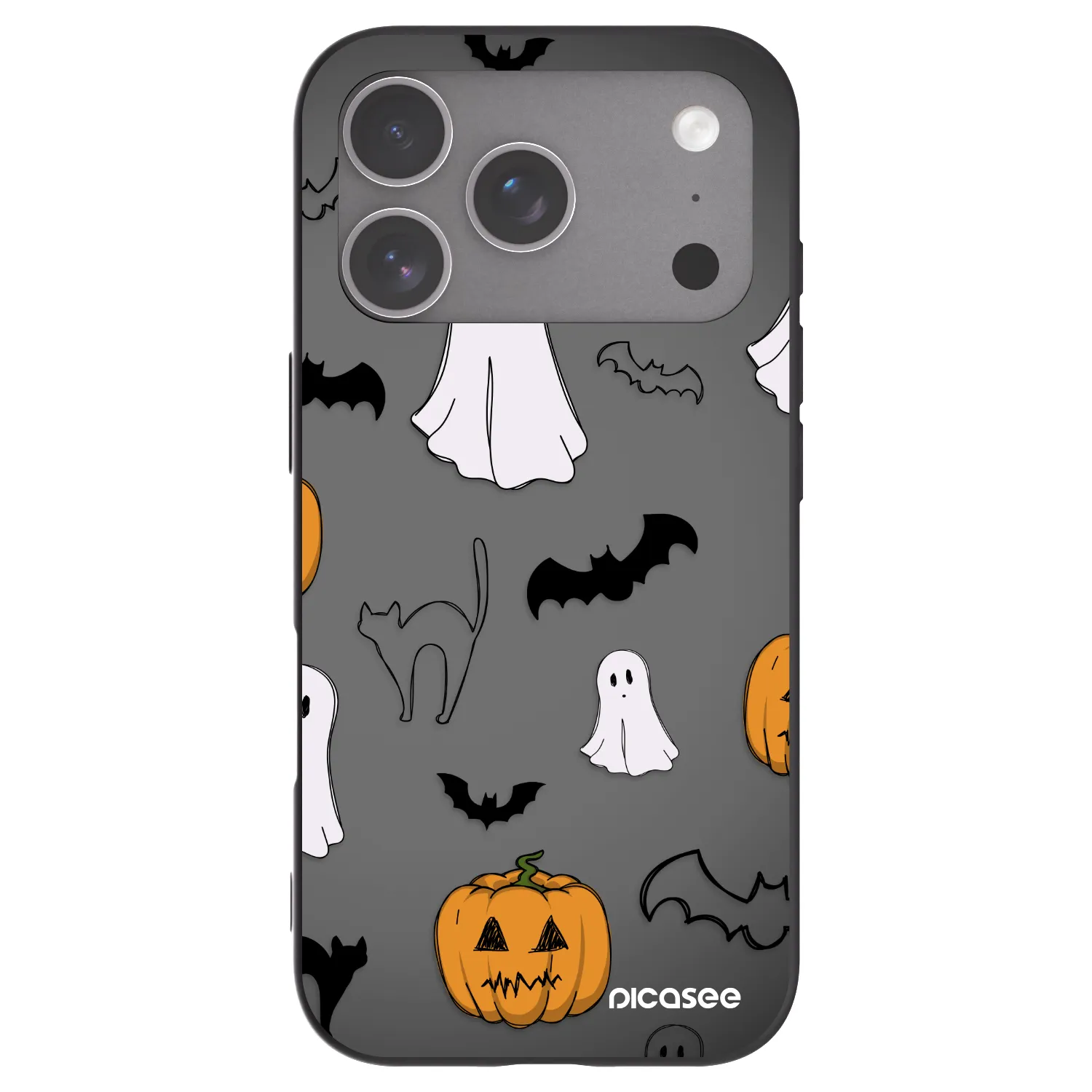 Picasee silikónový čierny obal pre Apple iPhone 18 Pro - Spooky crew