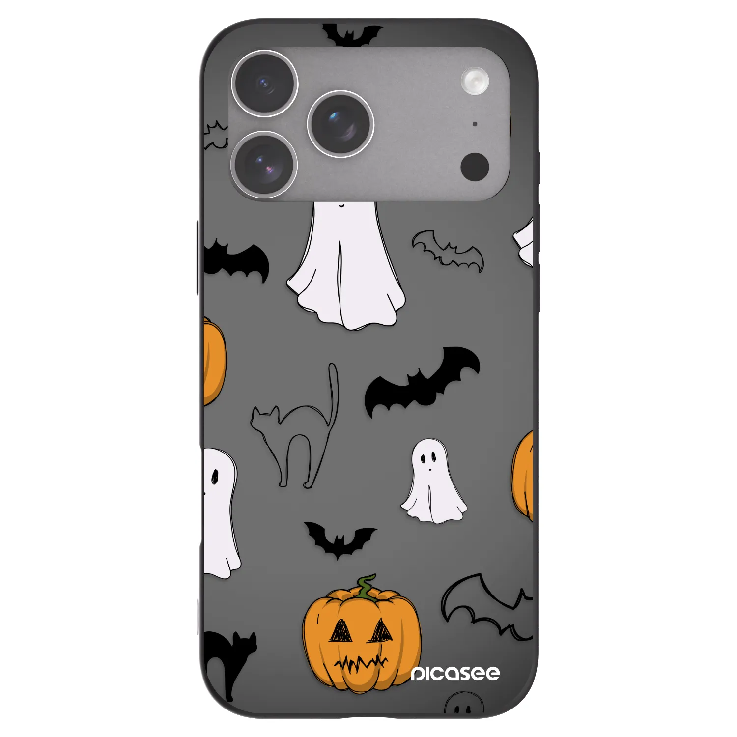 Picasee silikónový čierny obal pre Apple iPhone 18 Pro Max - Spooky crew