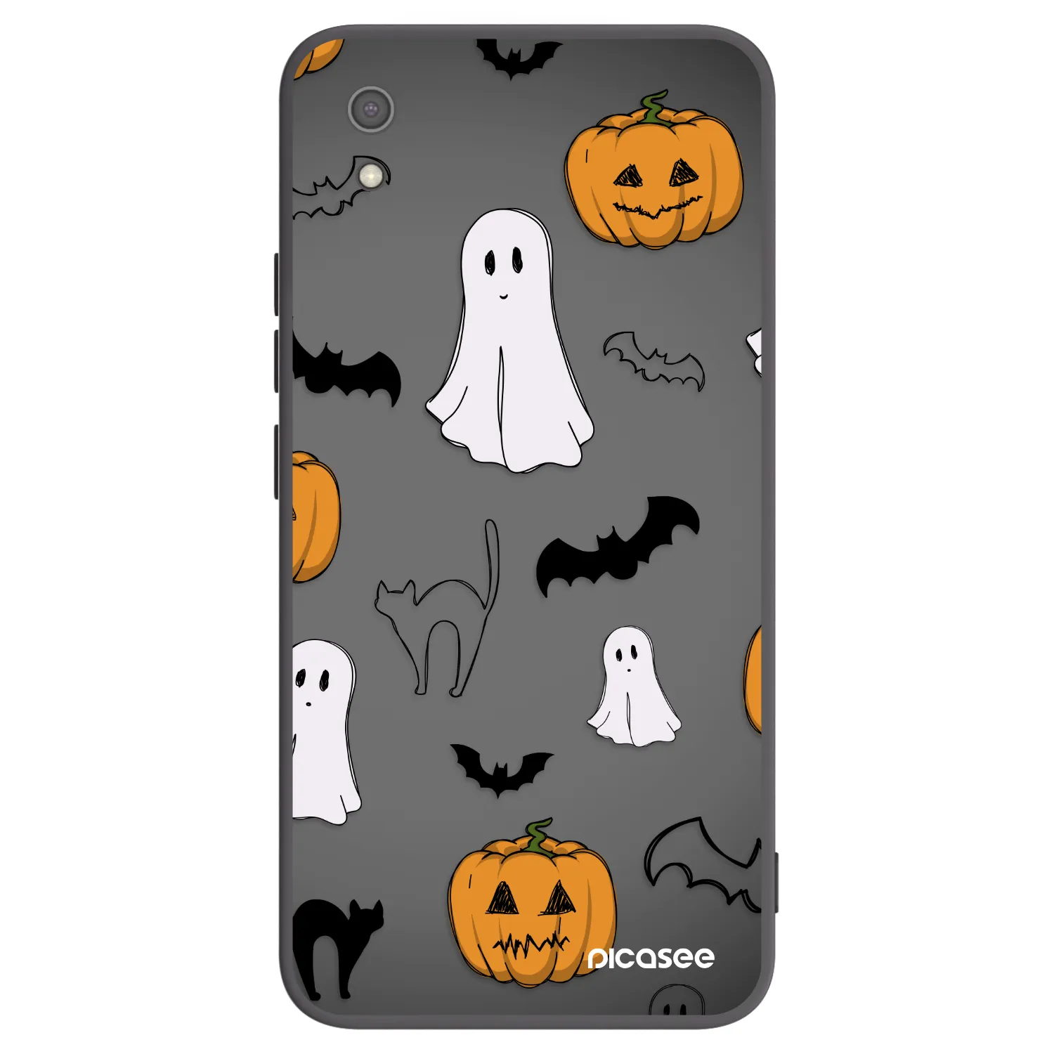 Picasee silikónový čierny obal pre Xiaomi Redmi 7A - Spooky crew