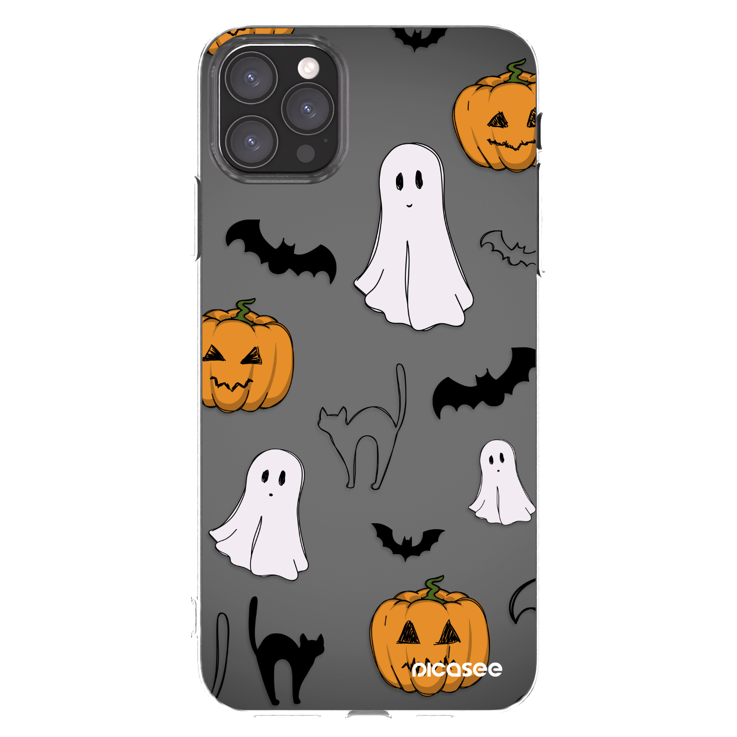 Picasee silikónový prehľadný obal pre Apple iPhone 11 Pro Max - Spooky crew
