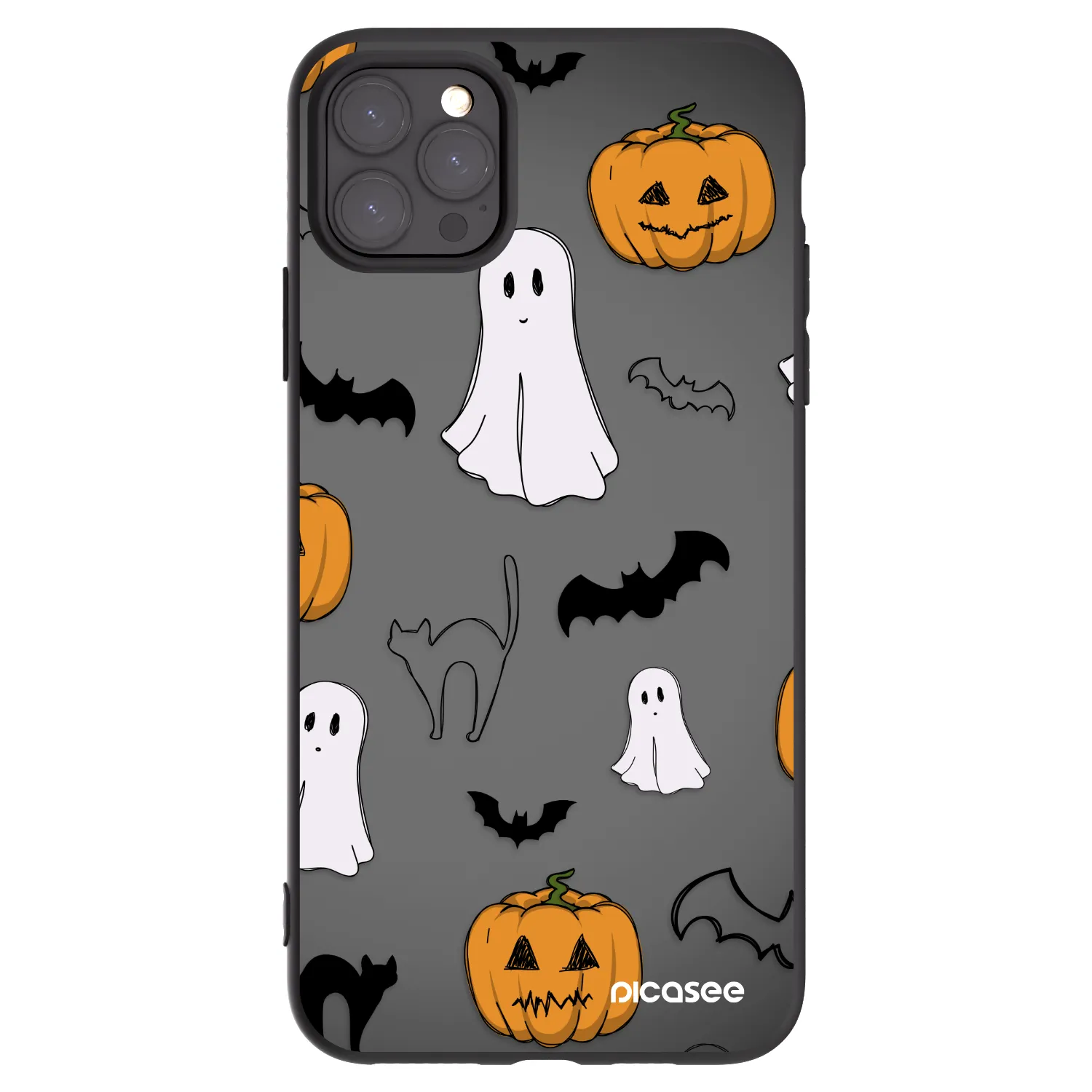 Picasee silikónový čierny obal pre Apple iPhone 11 Pro Max - Spooky crew